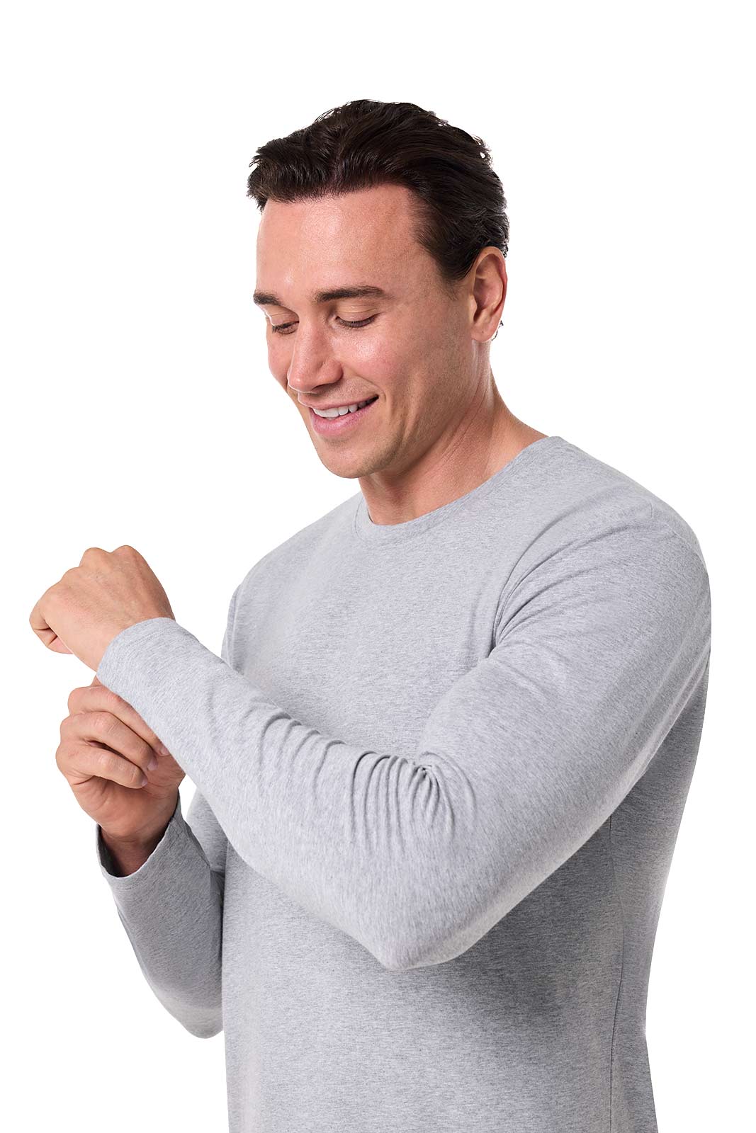 Men's Morada Everyday Long Sleeve T-Shirt | Grey Heather - Image 5