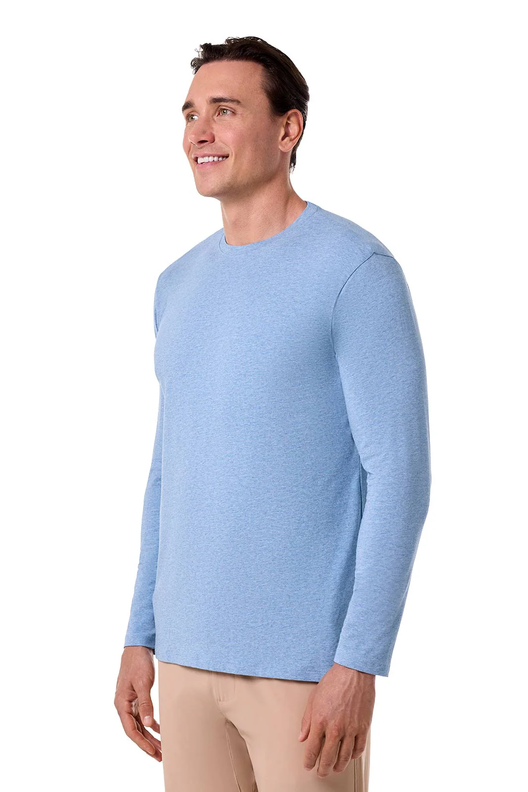 Men's Morada Everyday Long Sleeve T-Shirt | Light Blue Heather - Image 3