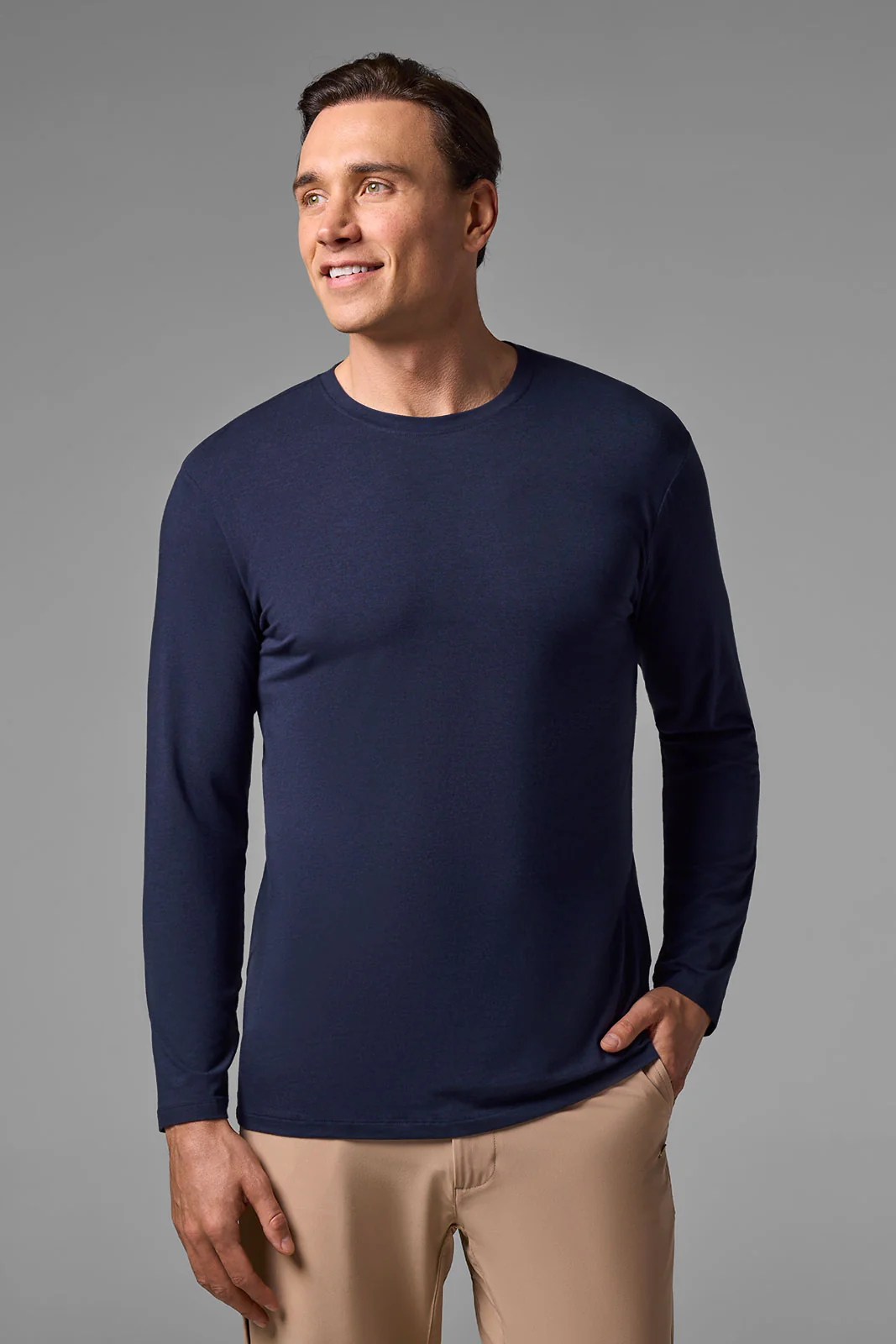 Men's Morada Everyday Long Sleeve T-Shirt | Navy - Image 2