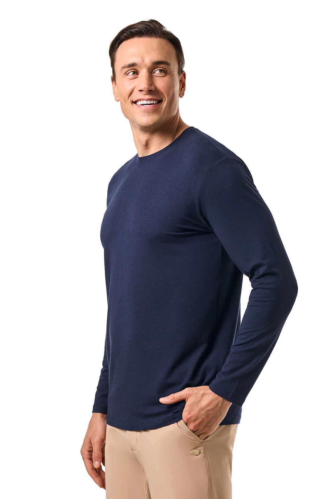 Men's Morada Everyday Long Sleeve T-Shirt | Navy - Image 3