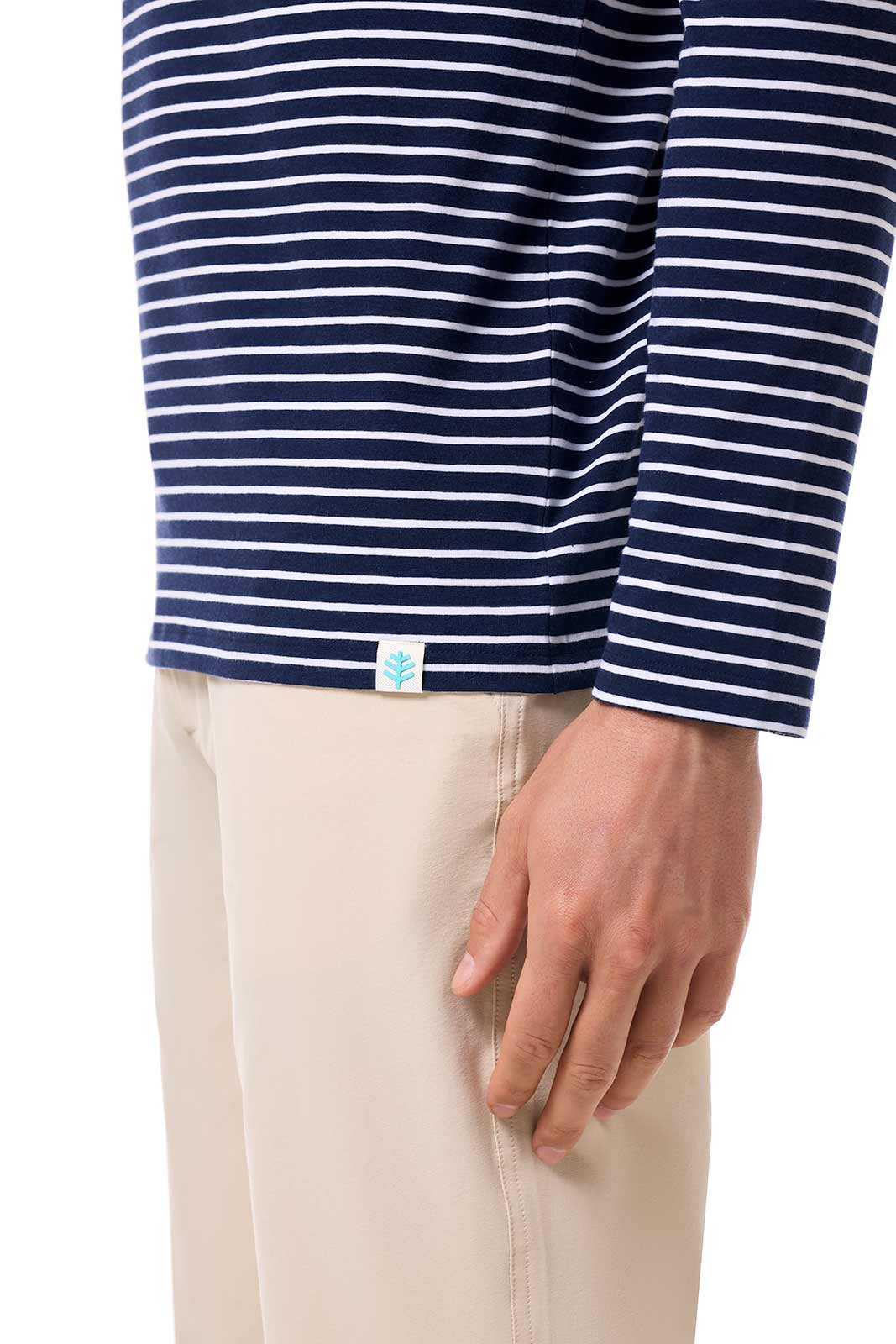 Men's Morada Everyday Long Sleeve T-Shirt | Navy/White Stripe - Image 7