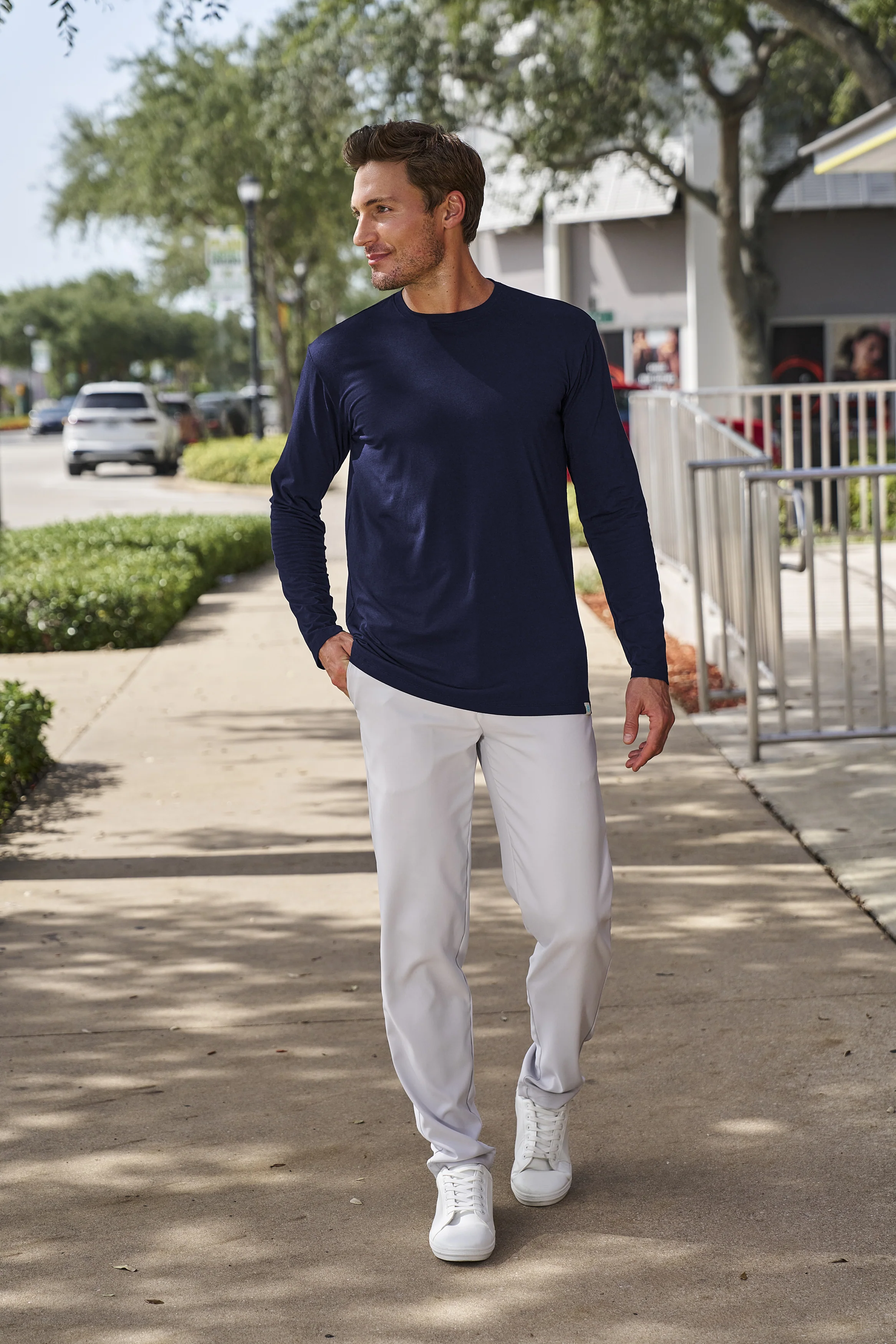 Men's Morada Everyday Long Sleeve T-Shirt | Navy