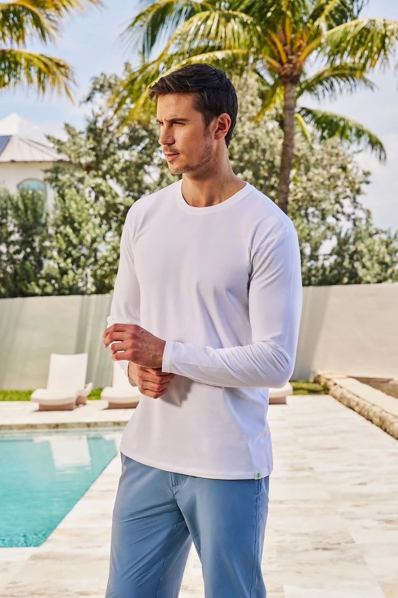 Men's Morada Everyday Long Sleeve T-Shirt | White - Image 8
