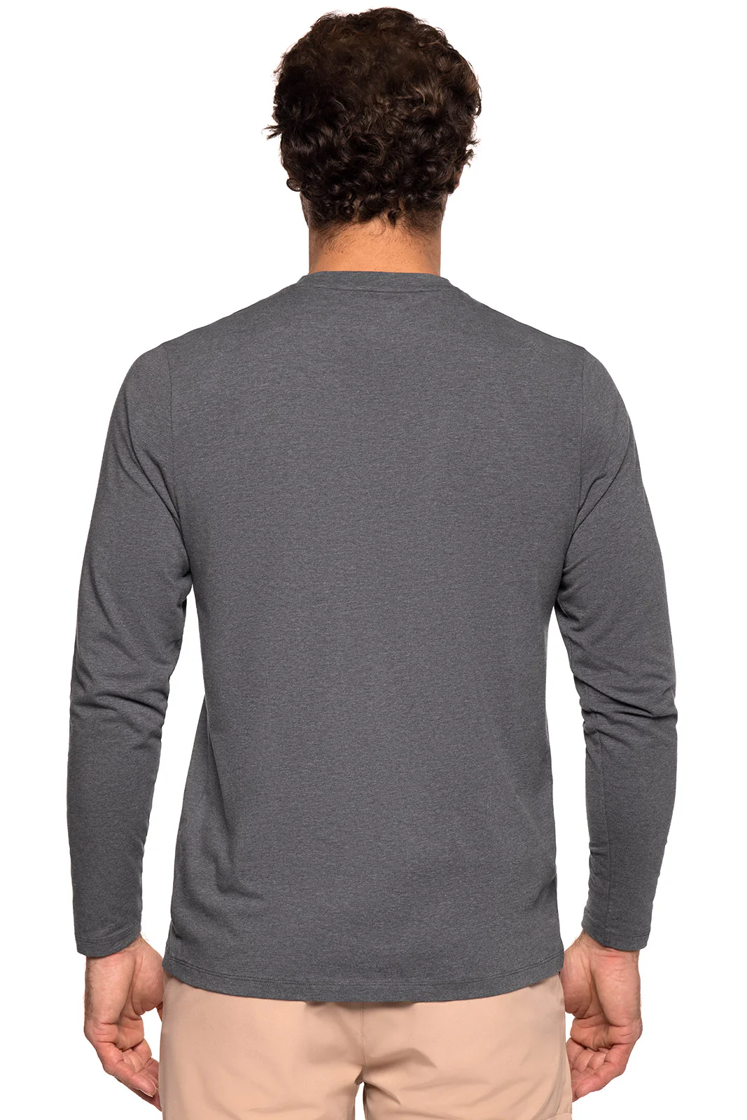 Men's Morada Everyday Long Sleeve V-Neck T-Shirt | Charcoal Heather - Image 2