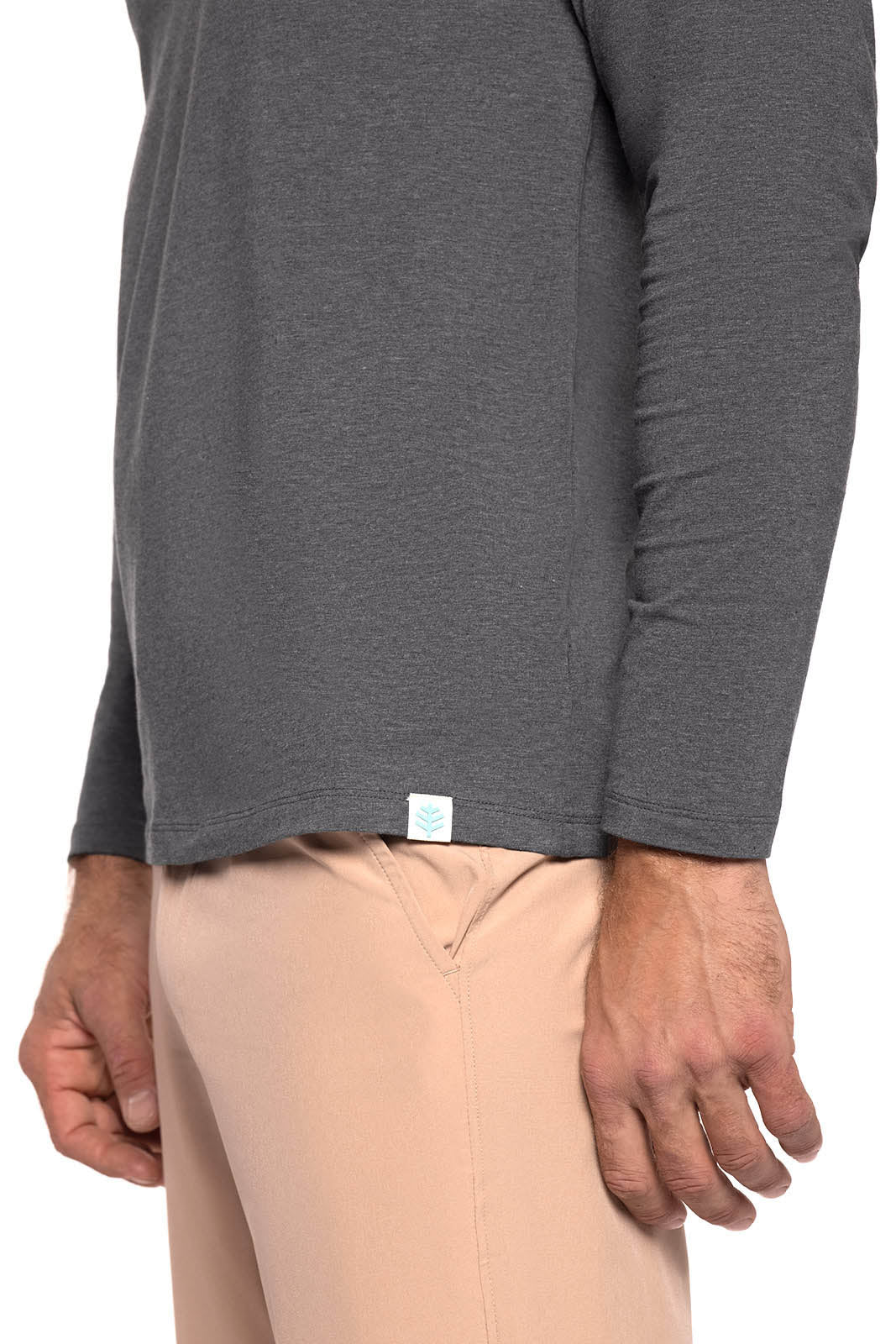 Men's Morada Everyday Long Sleeve V-Neck T-Shirt | Charcoal Heather - Image 3