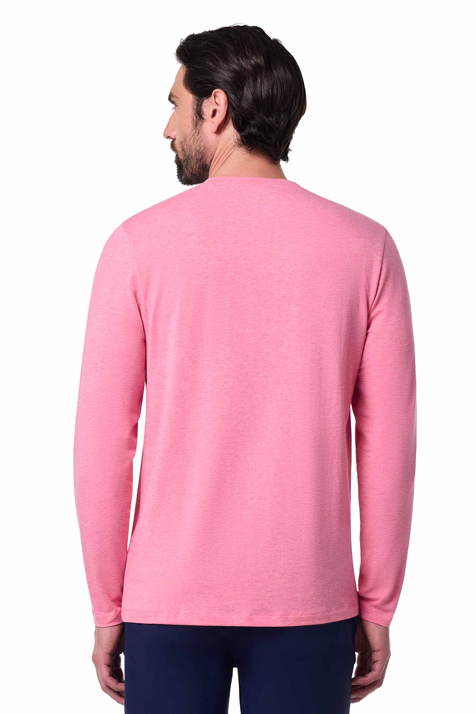 Men's Morada Everyday Long Sleeve V-Neck T-Shirt | Flamingo Pink Heather - Image 4