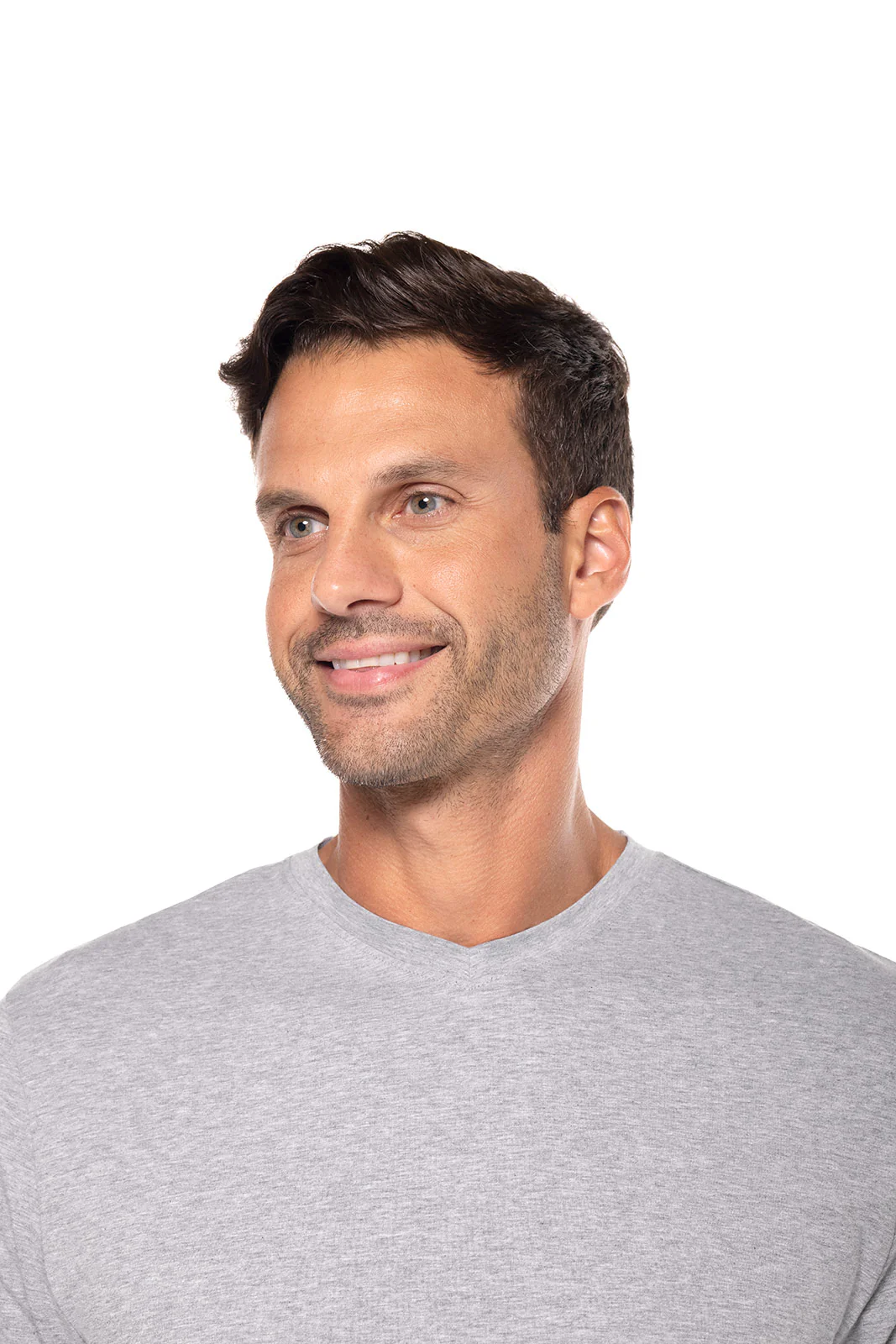 Men's Morada Everyday Long Sleeve V-Neck T-Shirt | Grey Heather - Image 4