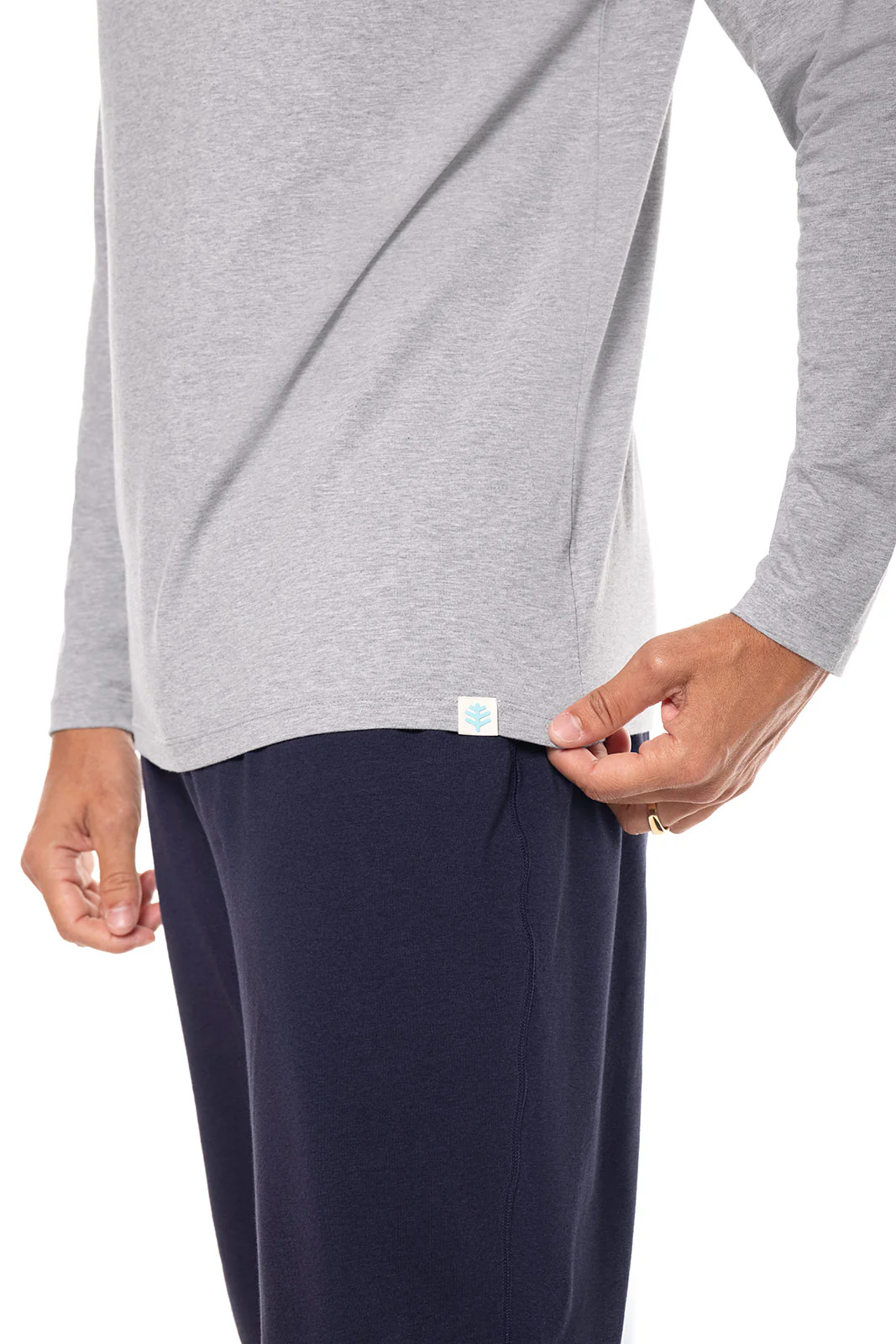 Men's Morada Everyday Long Sleeve V-Neck T-Shirt | Grey Heather - Image 6
