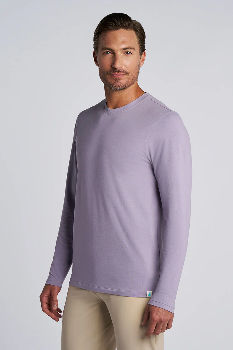Men's Morada Everyday Long Sleeve V-Neck T-Shirt | Lavender Gray - Image 3