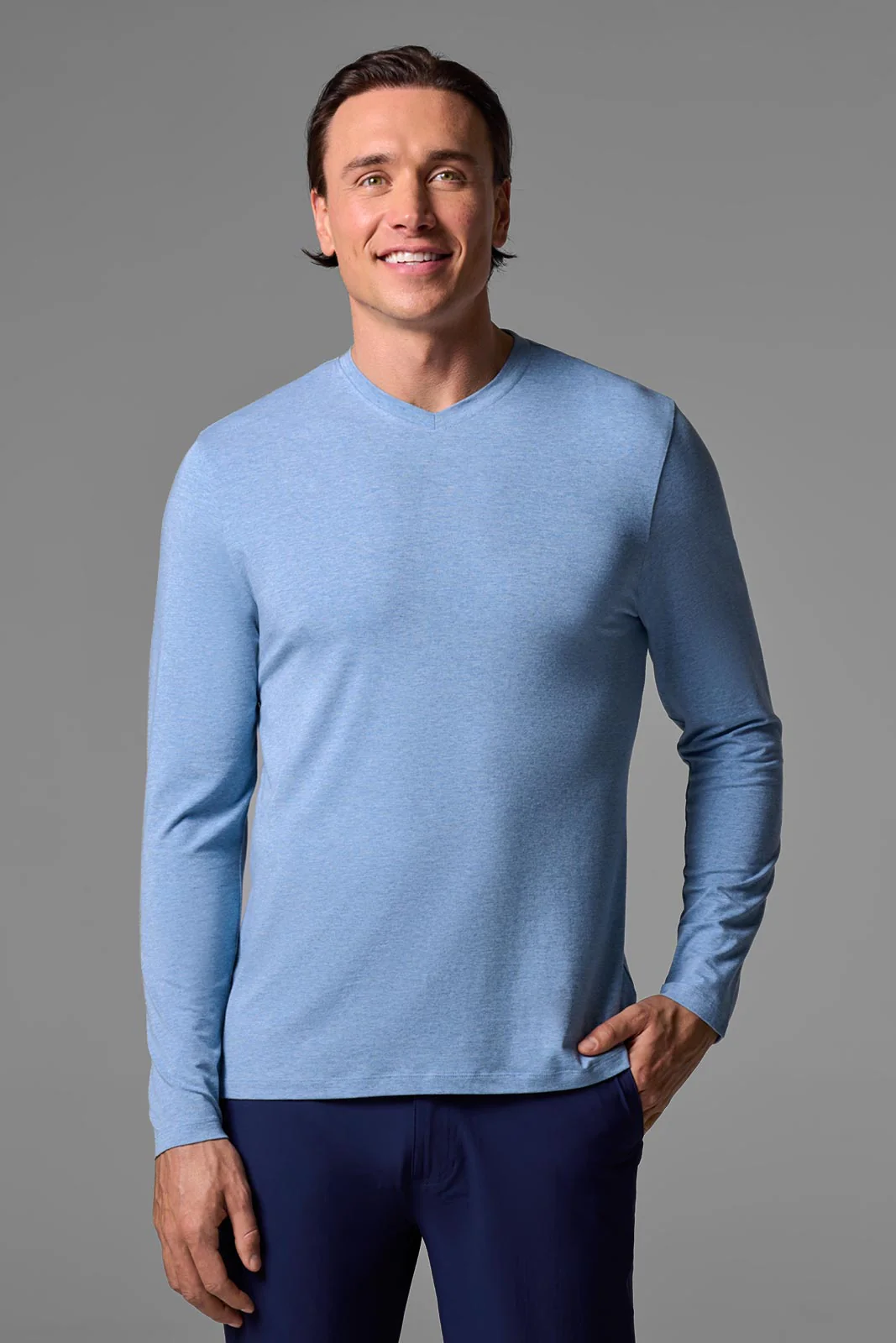 Men's Morada Everyday Long Sleeve V-Neck T-Shirt | Regular Parent - Image 13