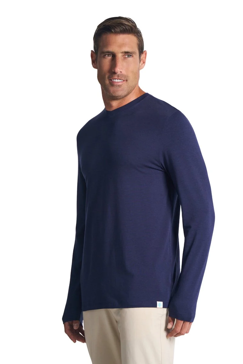 Men's Morada Everyday Long Sleeve V-Neck T-Shirt | Navy - Image 3