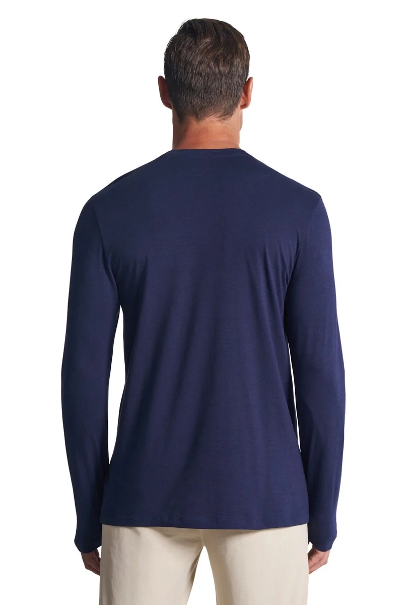 Men's Morada Everyday Long Sleeve V-Neck T-Shirt | Navy - Image 4