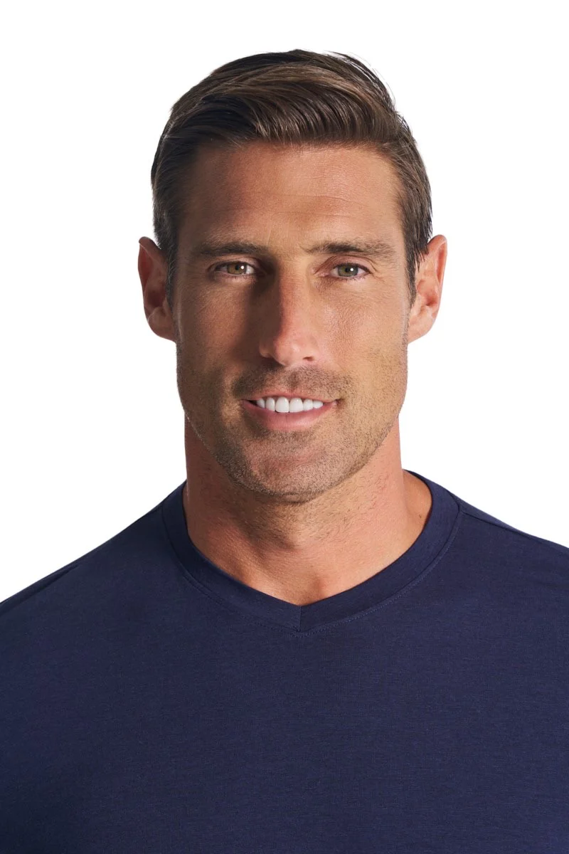 Men's Morada Everyday Long Sleeve V-Neck T-Shirt | Navy - Image 5