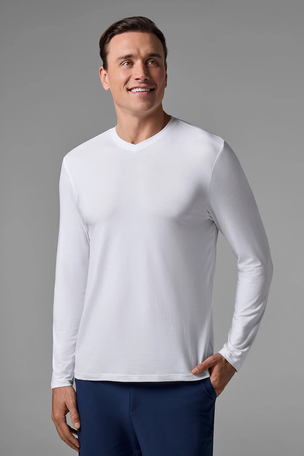 Men's Morada Everyday Long Sleeve V-Neck T-Shirt | Regular Parent - Image 4
