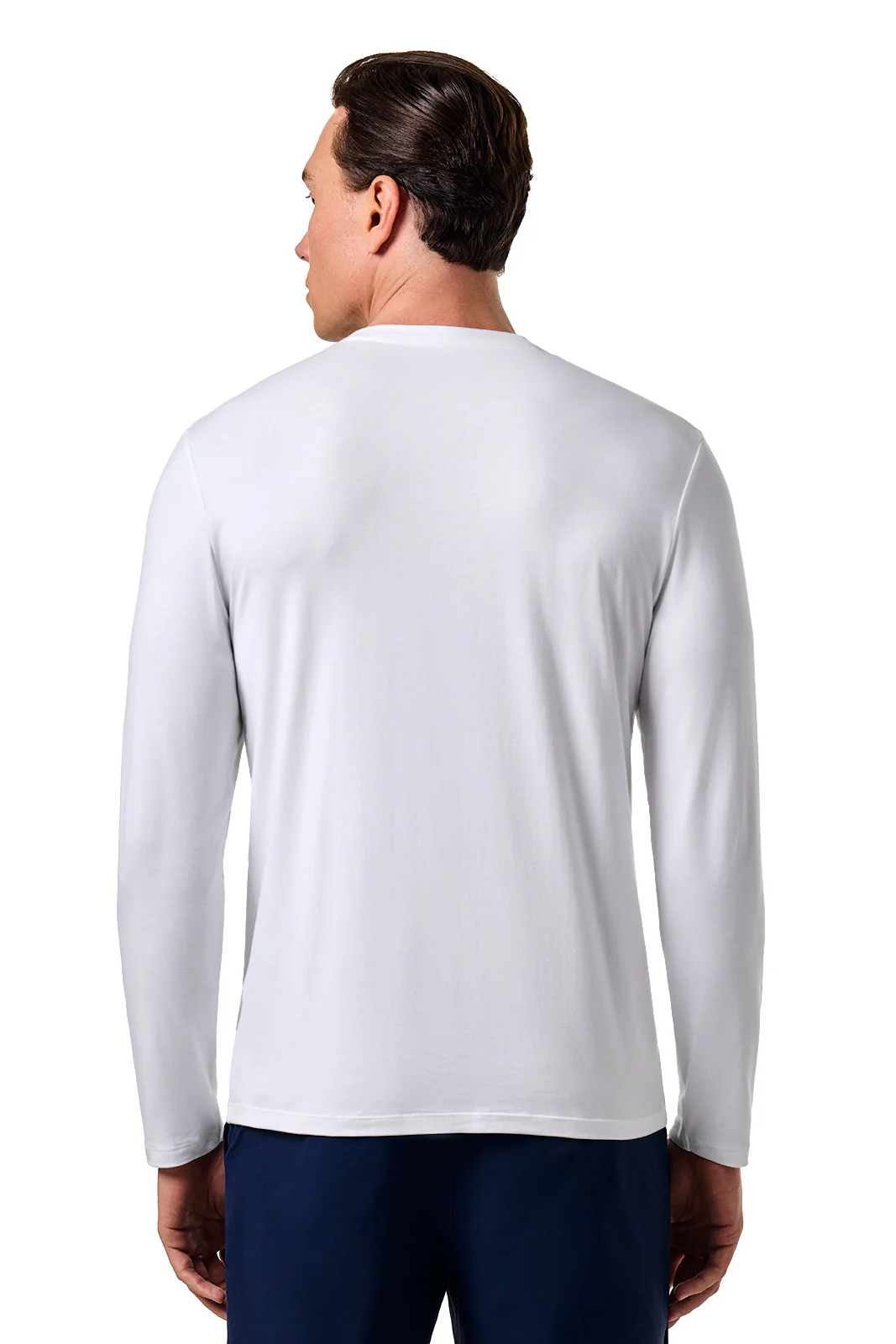 Men's Morada Everyday Long Sleeve V-Neck T-Shirt | White - Image 3