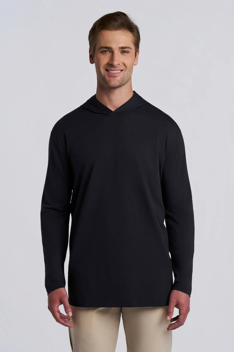 Men's Morada Long Sleeve Hoodie Pima Sol | Black - Image 2