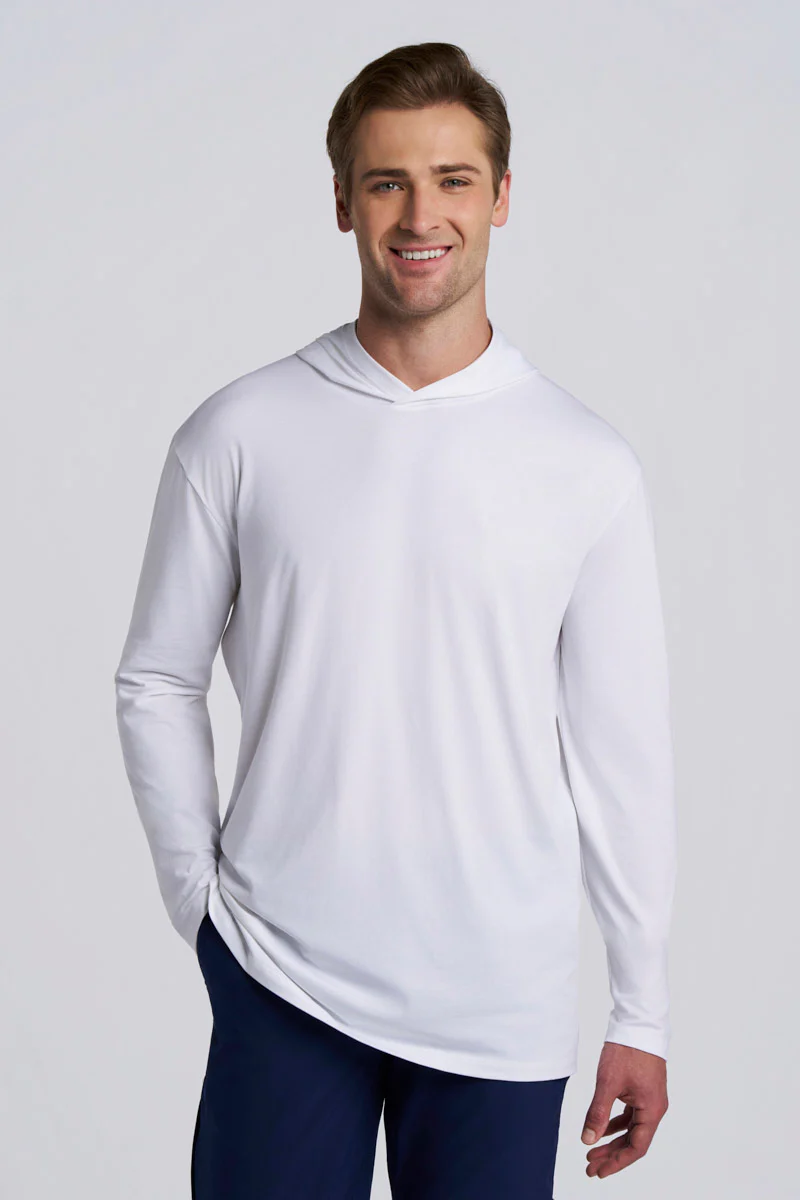 Men's Morada Long Sleeve Hoodie Pima Sol | White - Image 2