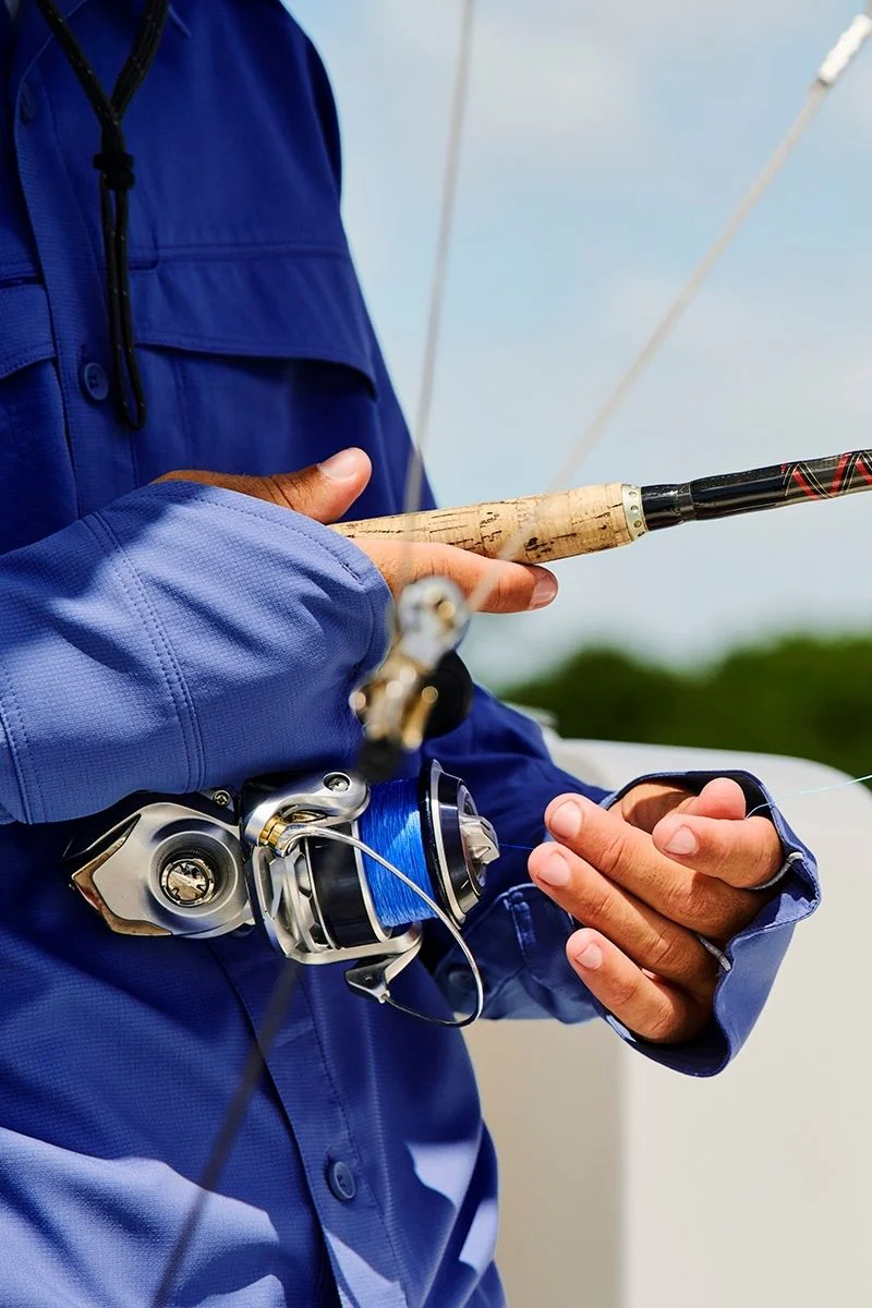 Men's Nassau Long Sleeve Fishing Shirt | Navy - Image 16