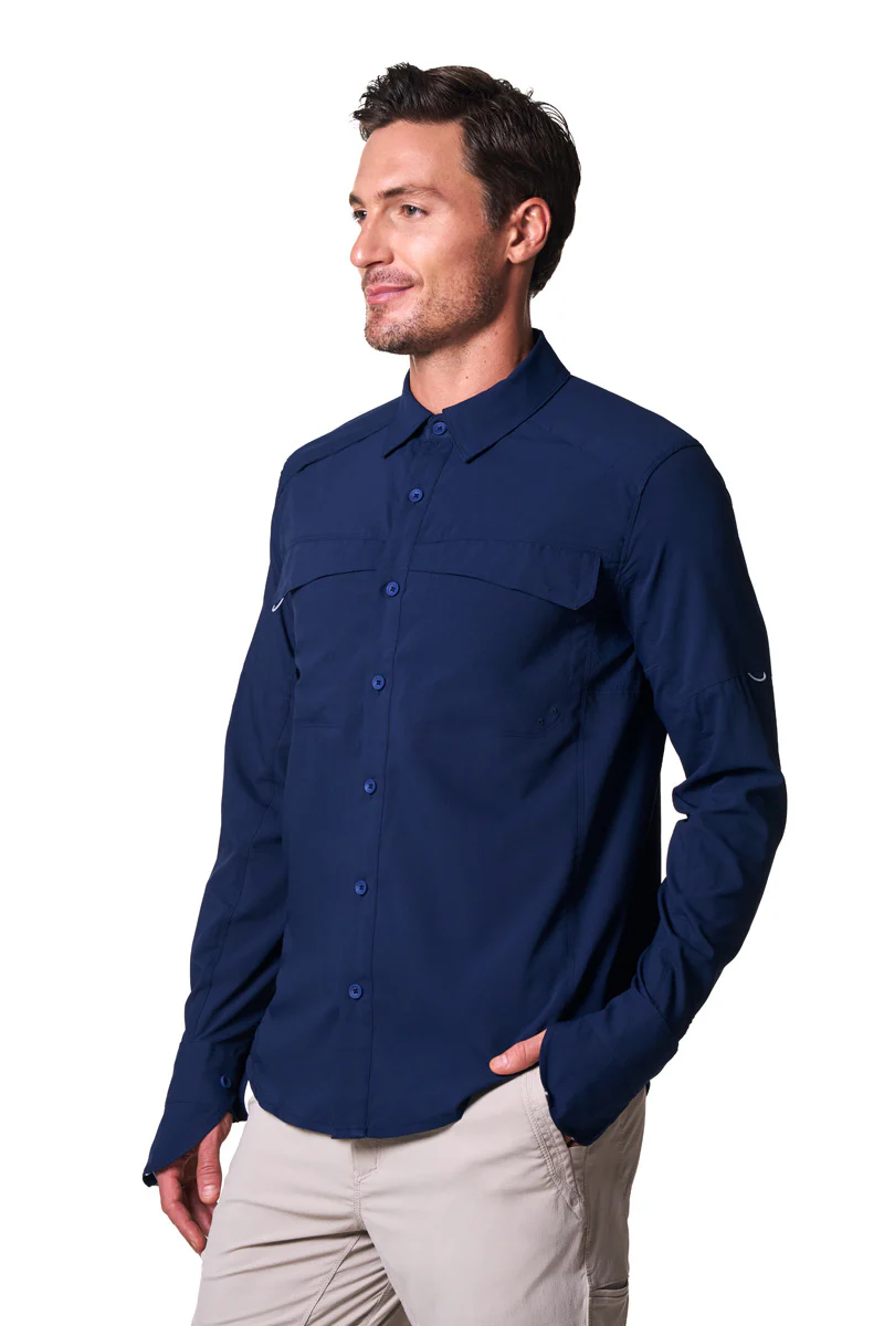 Men's Nassau Long Sleeve Fishing Shirt | Navy - Image 4