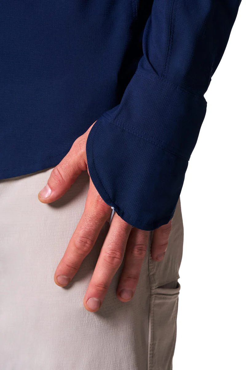 Men's Nassau Long Sleeve Fishing Shirt | Navy - Image 9