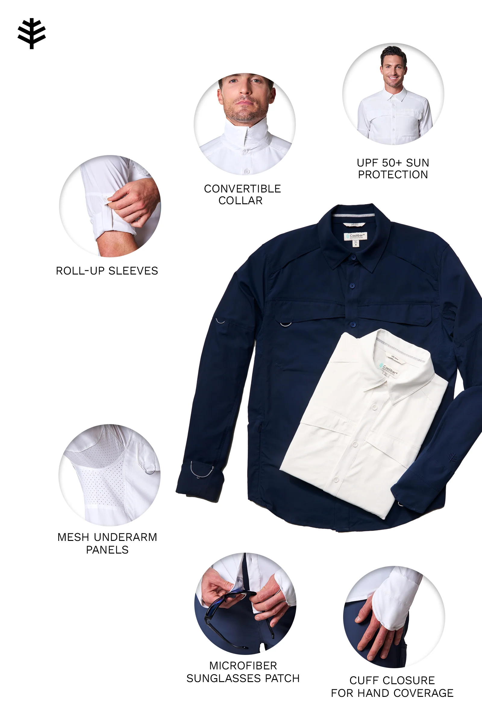 Men's Nassau Long Sleeve Fishing Shirt | White - Image 3