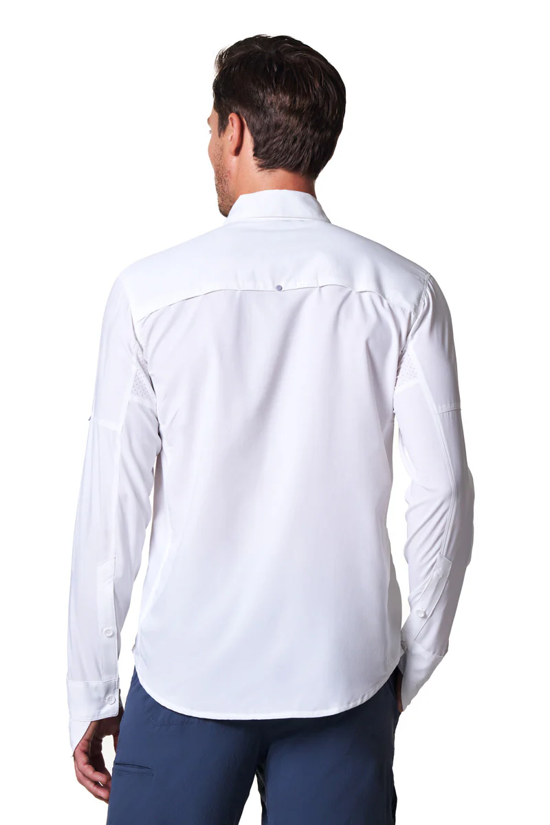 Men's Nassau Long Sleeve Fishing Shirt | White - Image 4