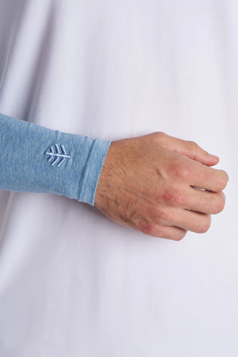 Men's Navagio Arm Sleeves | Light Blue Heather - Image 5