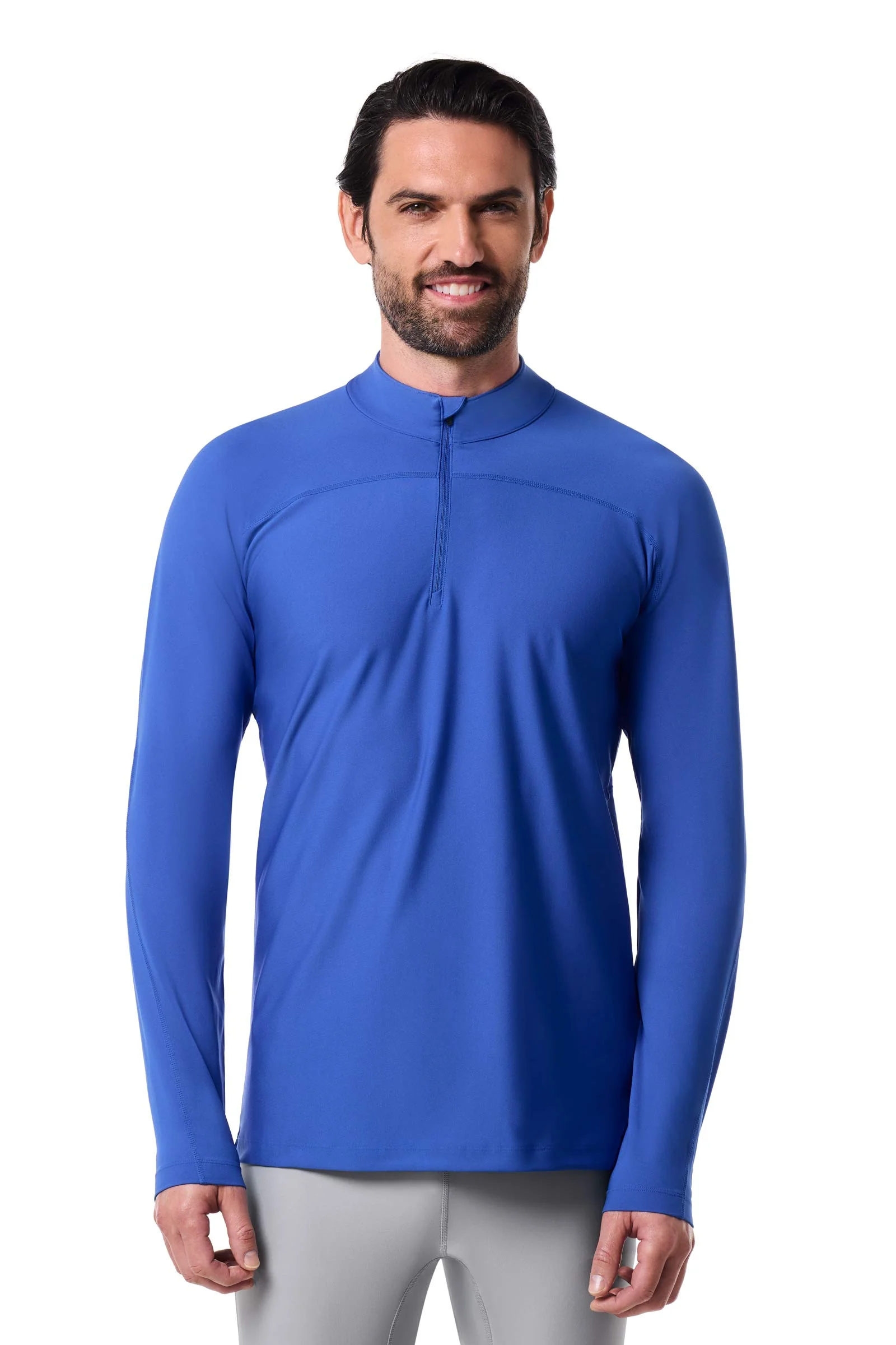 Men's Nocona Zip Rash Guard | Baja Blue - Image 2