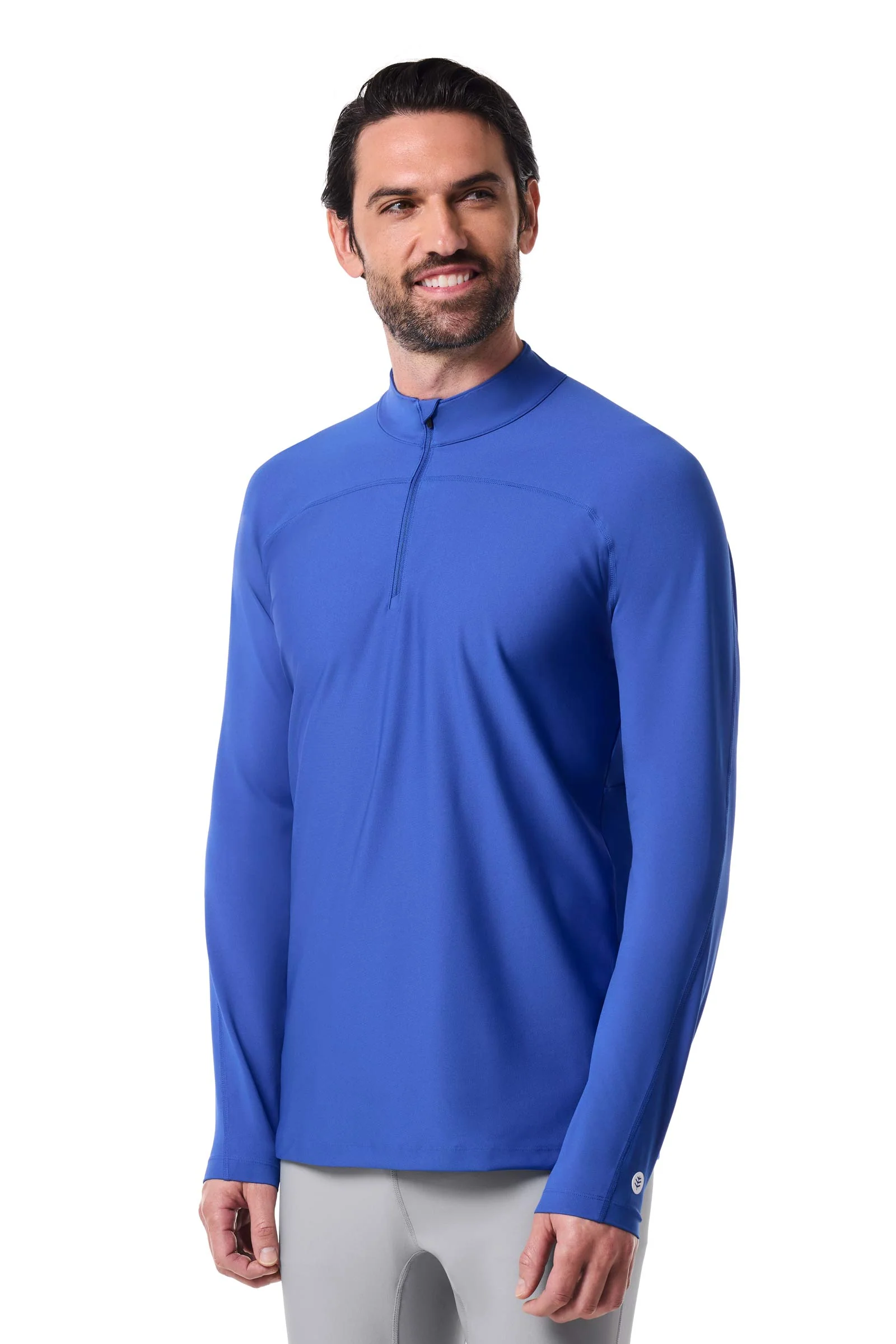 Men's Nocona Zip Rash Guard | Baja Blue - Image 3