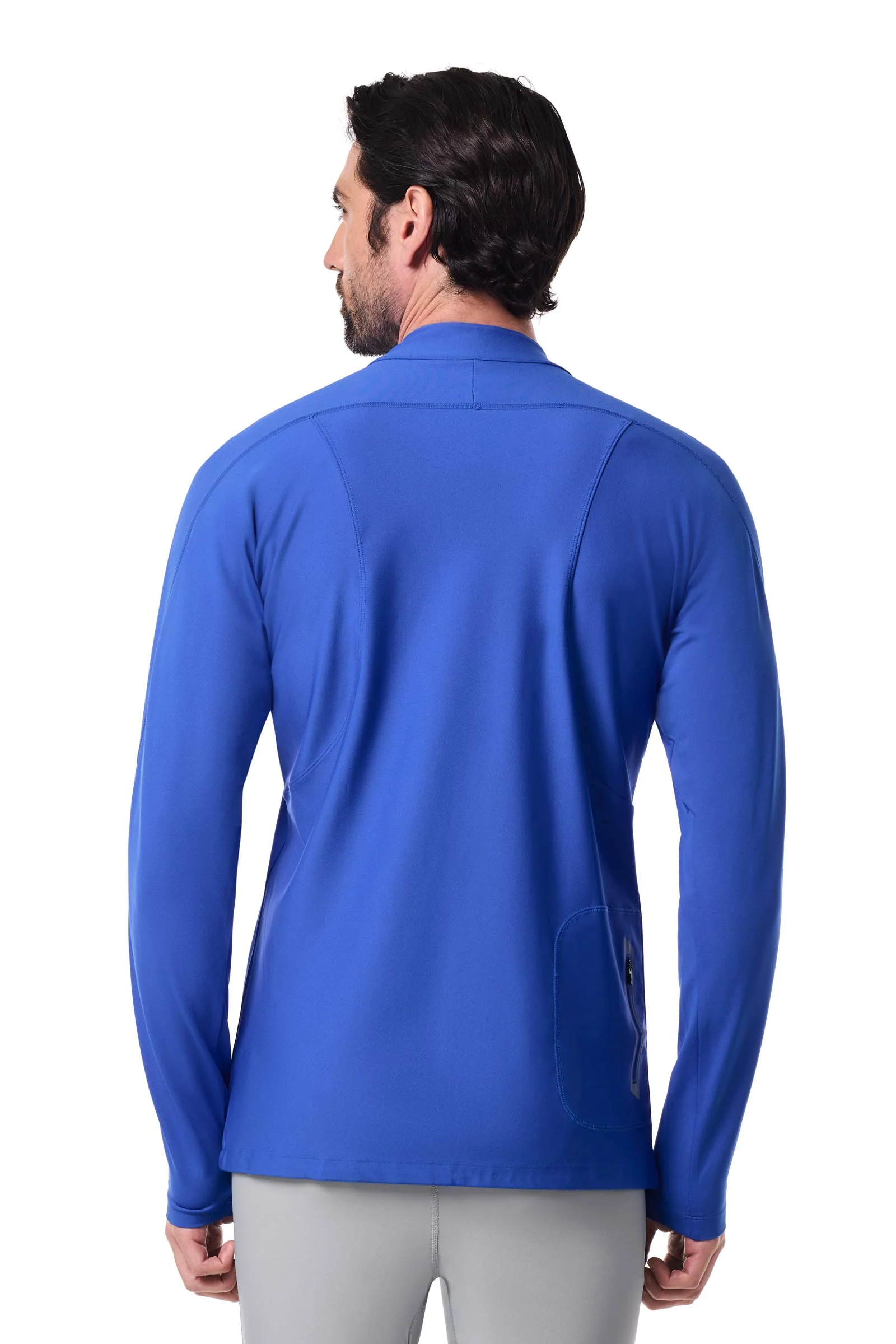 Men's Nocona Zip Rash Guard | Baja Blue - Image 4