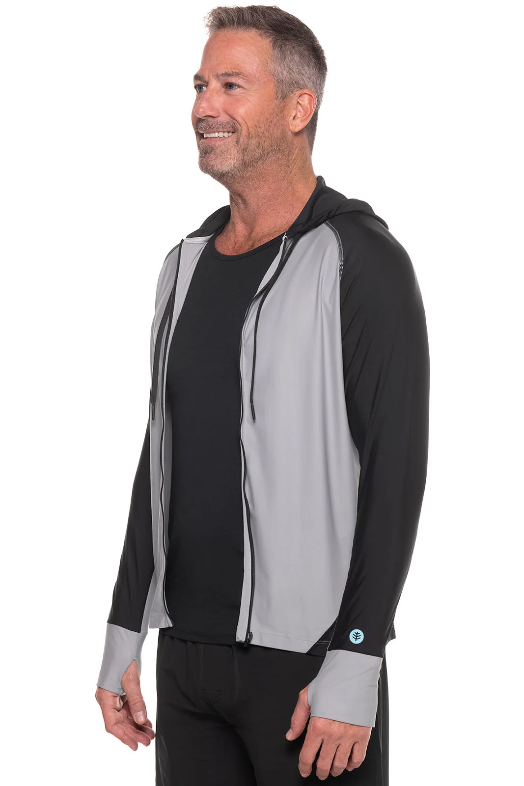 Men's Ocala Swim Hoodie | Black Colorblock - Image 2