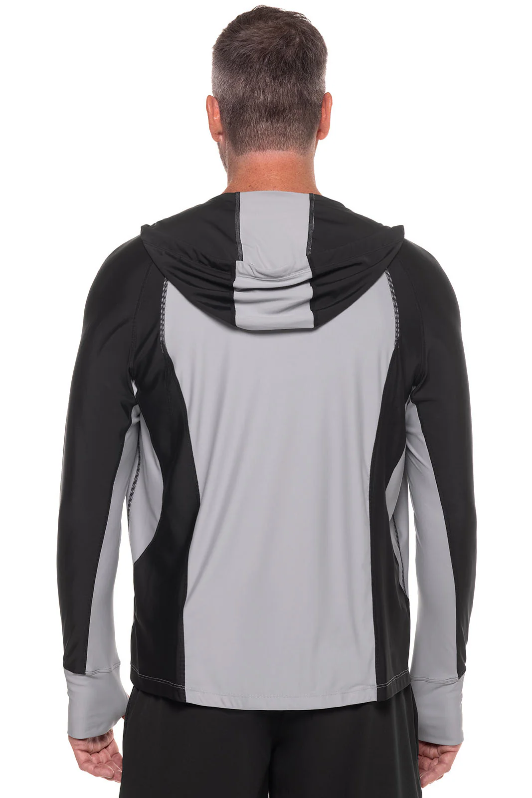 Men's Ocala Swim Hoodie | Black Colorblock - Image 3