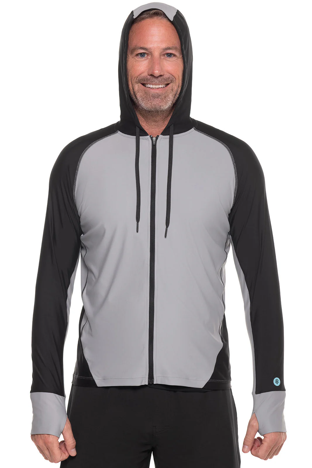 Men's Ocala Swim Hoodie | Black Colorblock - Image 4