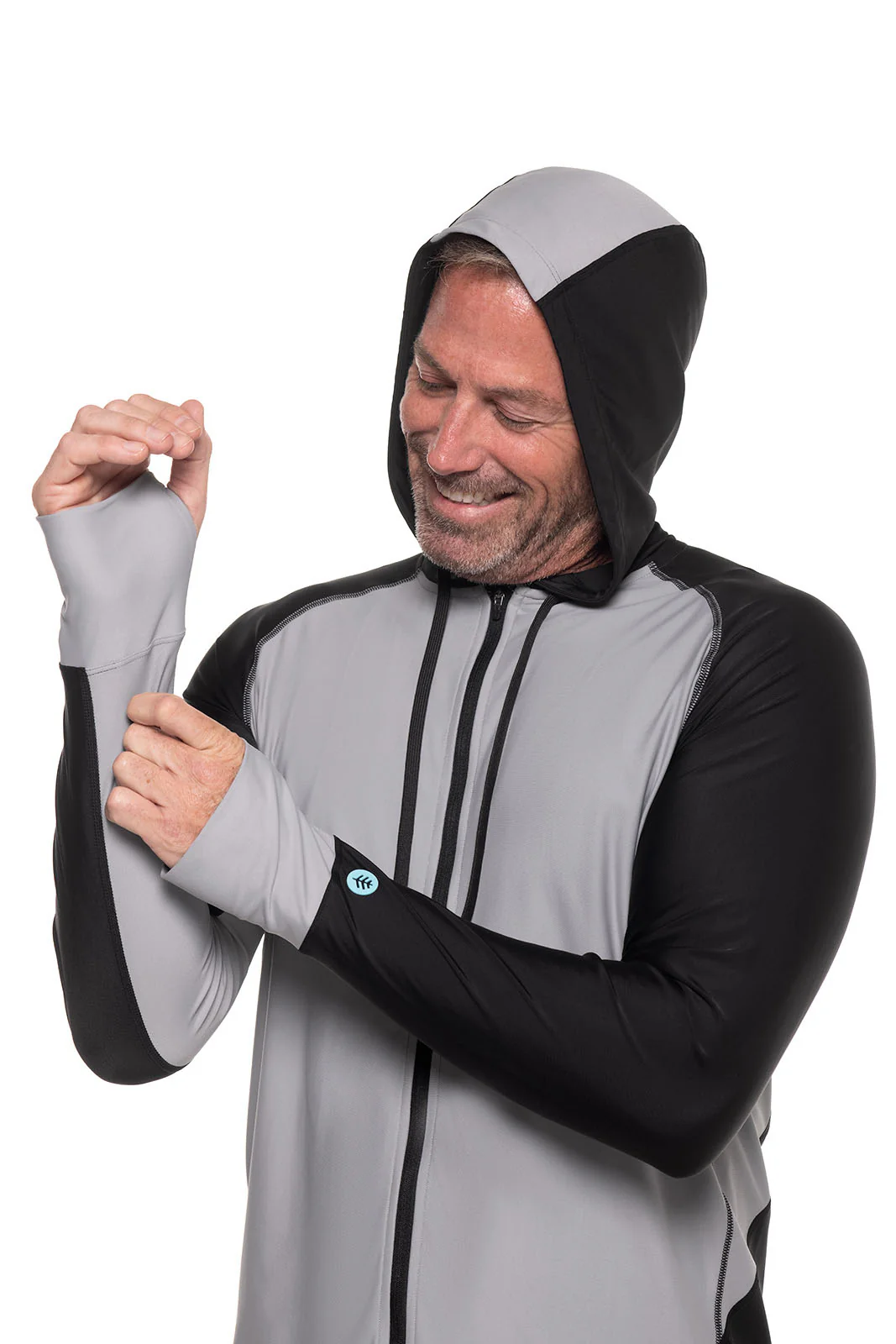 Men's Ocala Swim Hoodie | Black Colorblock - Image 5