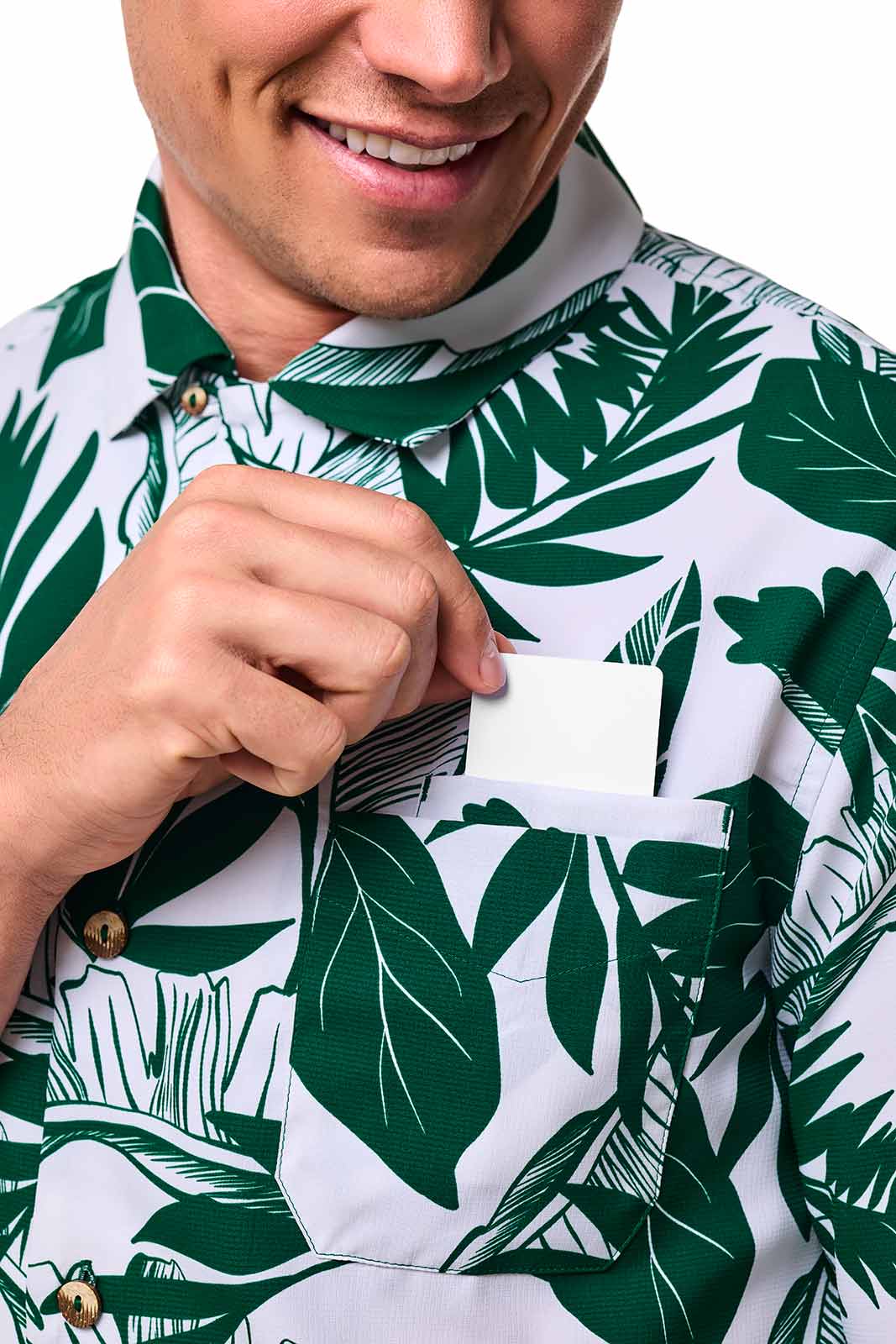 Men's Safari Camp Shirt | Eden Green Palm Paradise - Image 7
