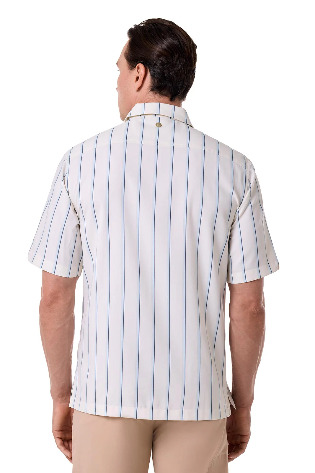 Men's Safari Camp Shirt | Pearl/Skyride Stripe - Image 4