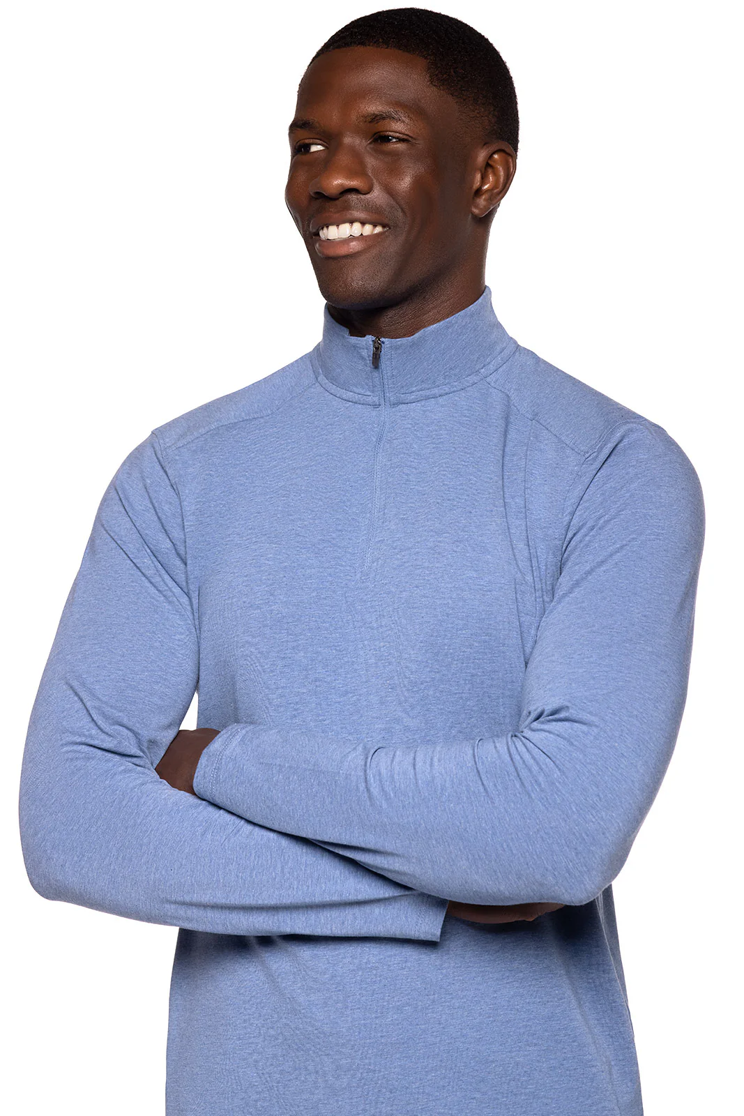 Men's Sonora Quarter-Zip | Pacific Blue Heather - Image 6