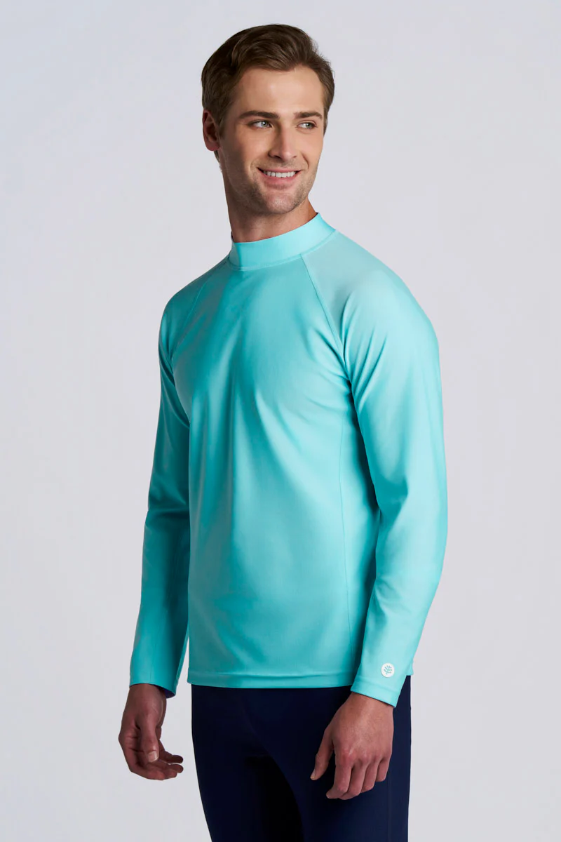 Men's Tulum Long Sleeve Surf Rash Guard | Coolibar Blue - Image 2