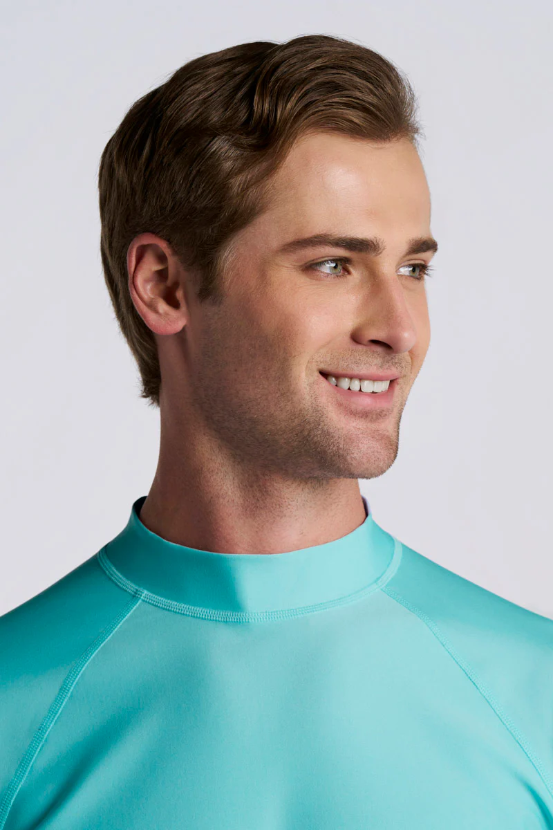 Men's Tulum Long Sleeve Surf Rash Guard | Coolibar Blue - Image 3