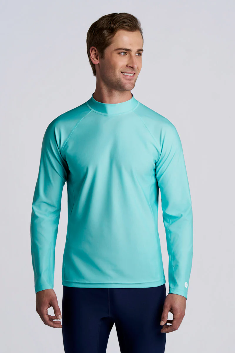 Men's Tulum Long Sleeve Surf Rash Guard | Coolibar Blue - Image 6
