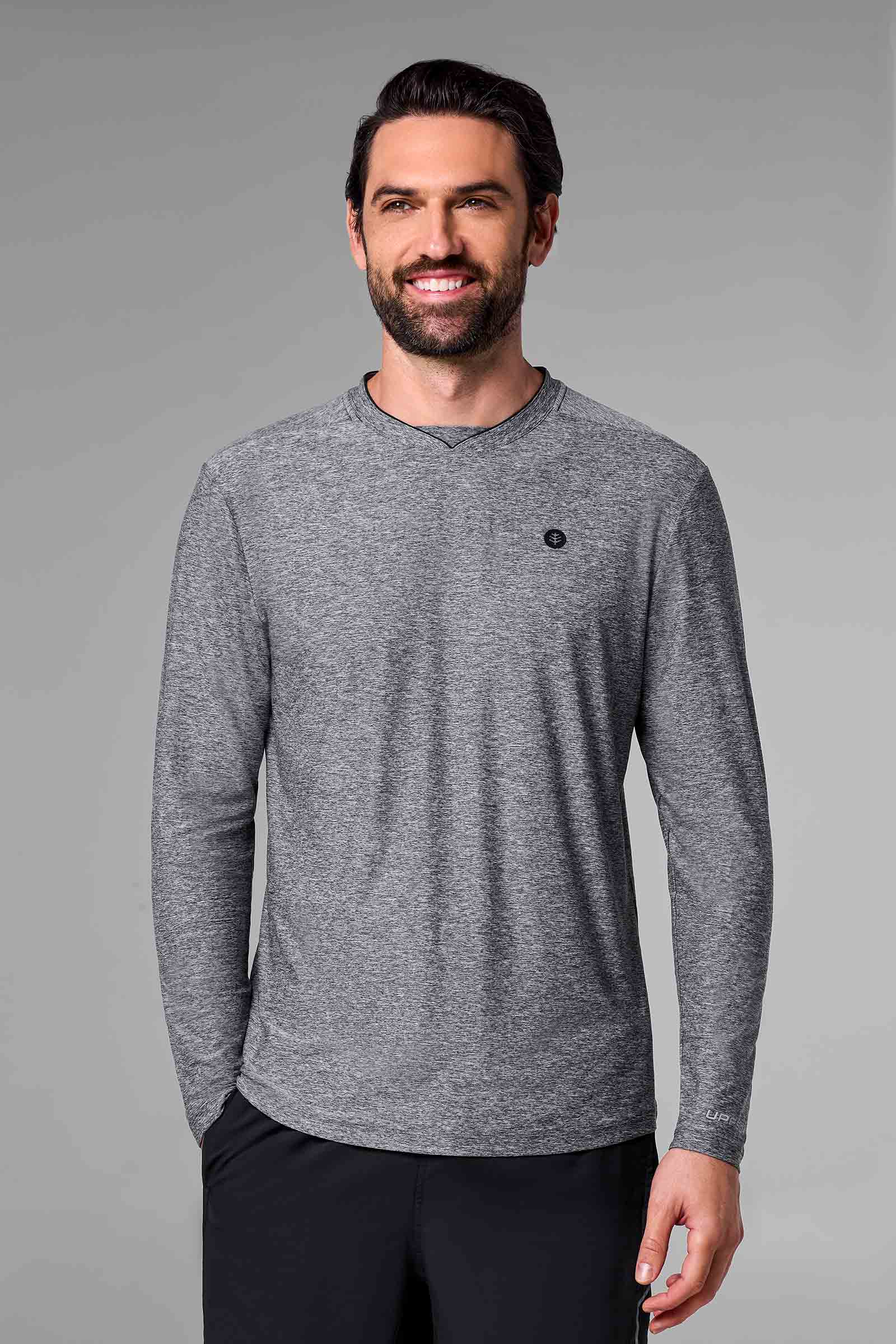 Men's Tiebreaker Long Sleeve Tennis T-Shirt | Charcoal Heather
