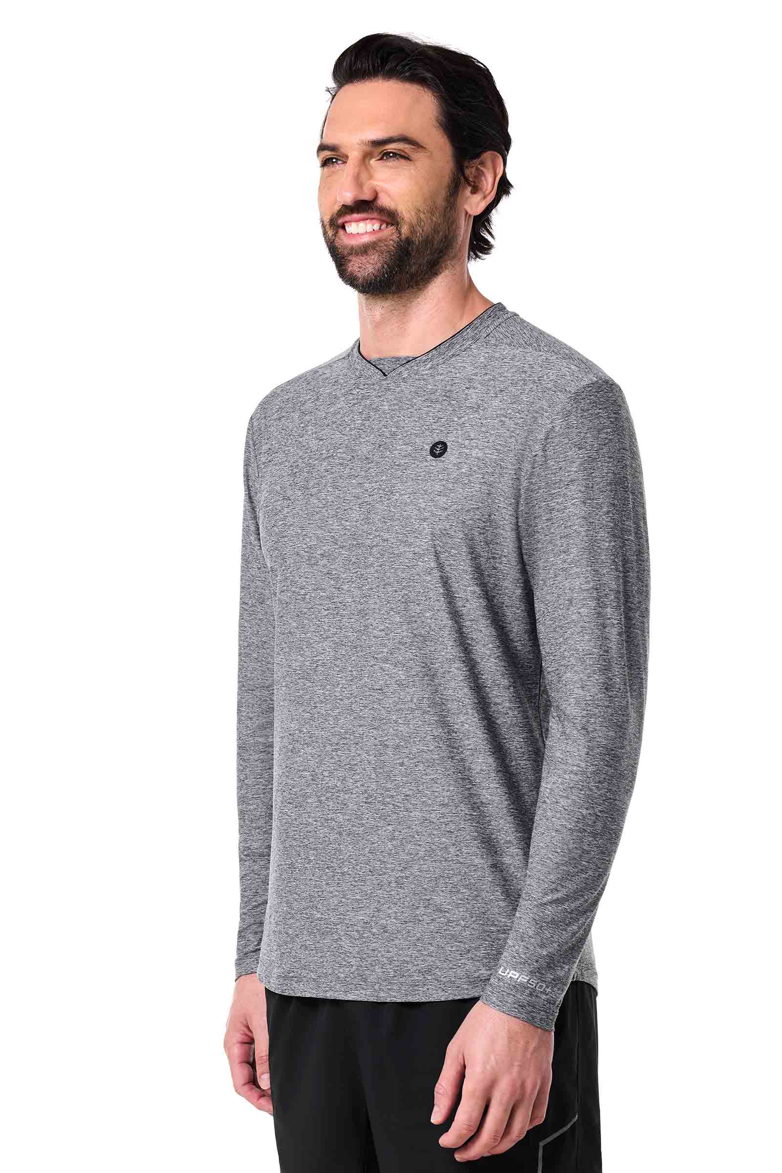 Men's Tiebreaker Long Sleeve Tennis T-Shirt | Charcoal Heather - Image 4