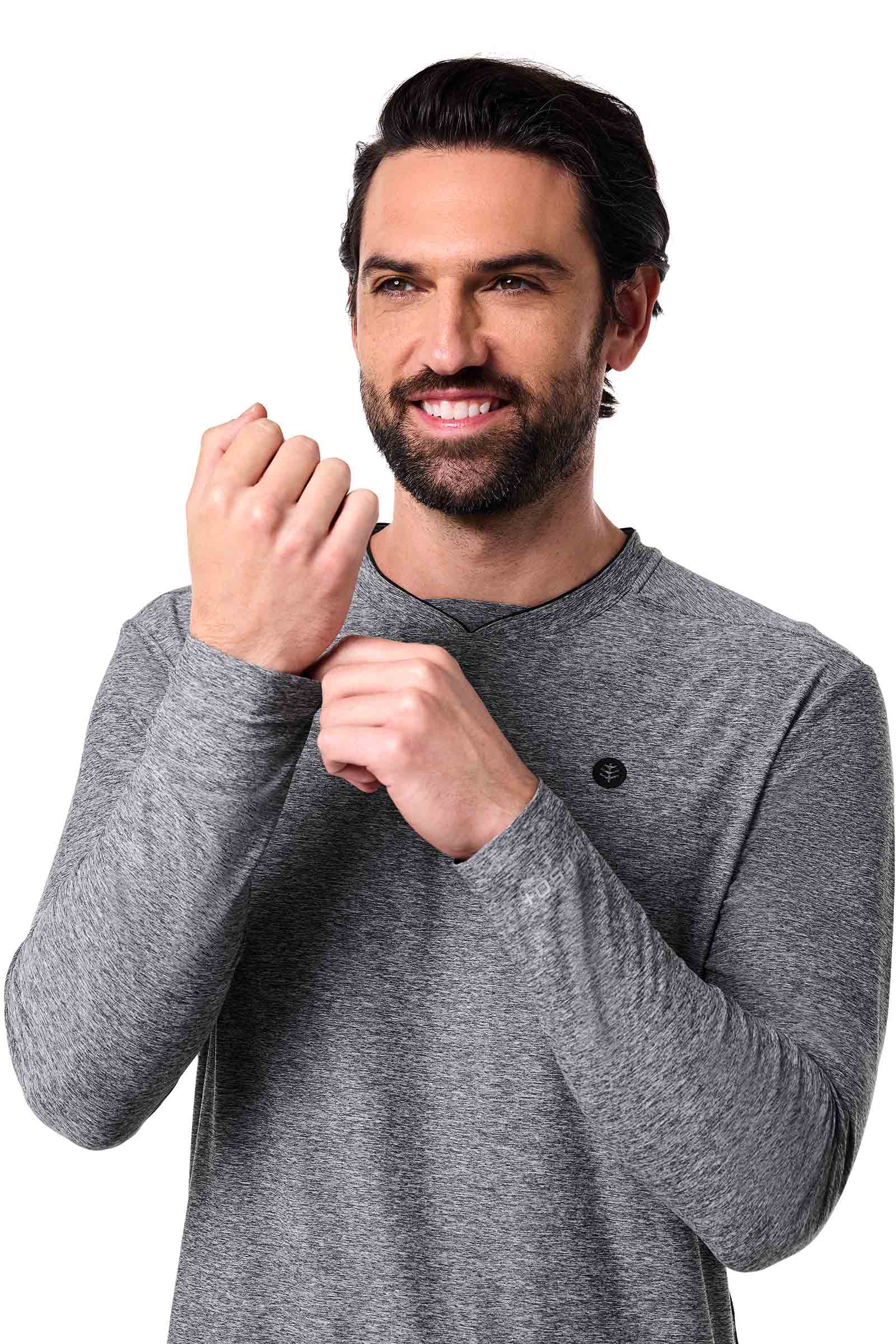 Men's Tiebreaker Long Sleeve Tennis T-Shirt | Charcoal Heather - Image 7