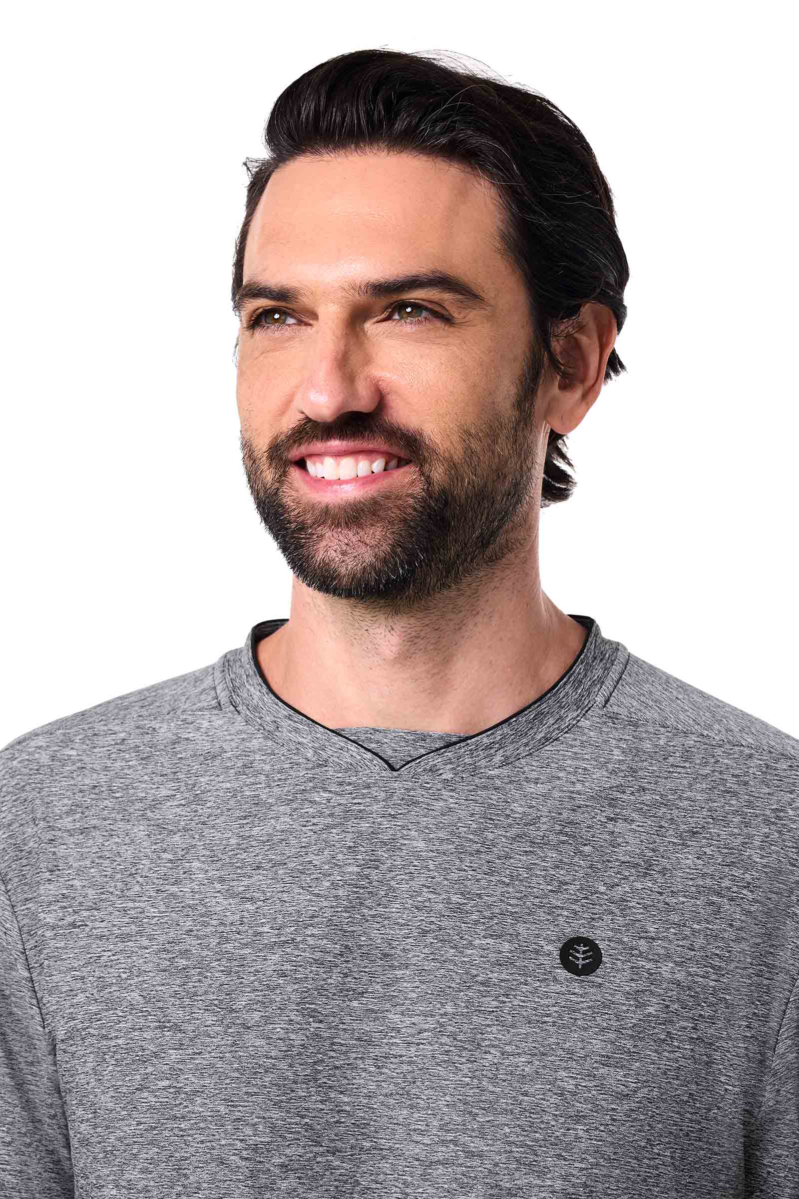 Men's Tiebreaker Long Sleeve Tennis T-Shirt | Charcoal Heather - Image 8