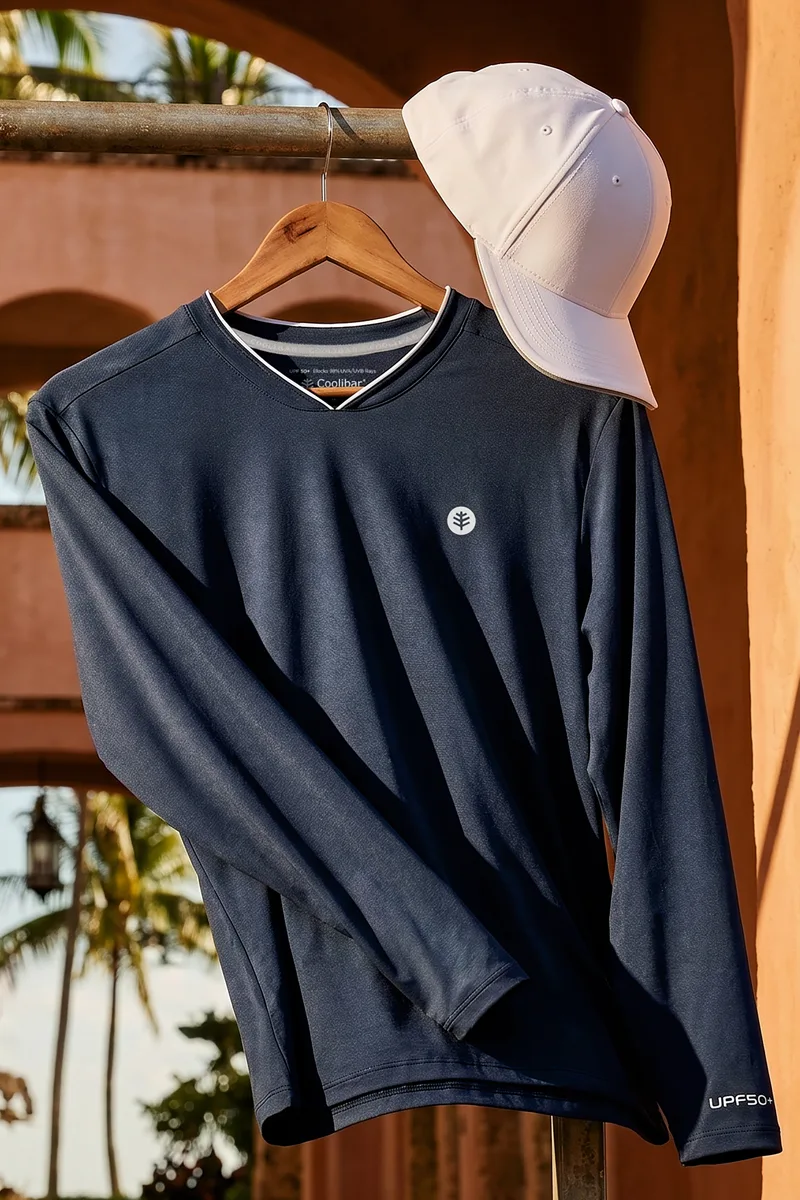 Men's Tiebreaker Long Sleeve Tennis T-Shirt | Navy - Image 2