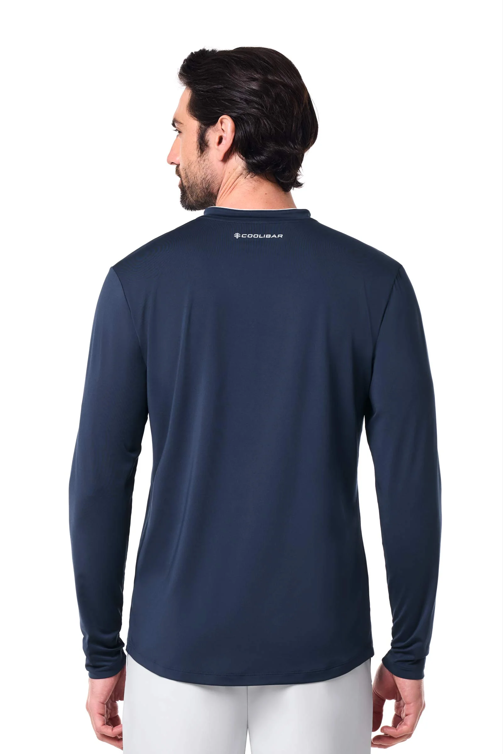 Men's Tiebreaker Long Sleeve Tennis T-Shirt | Navy - Image 5