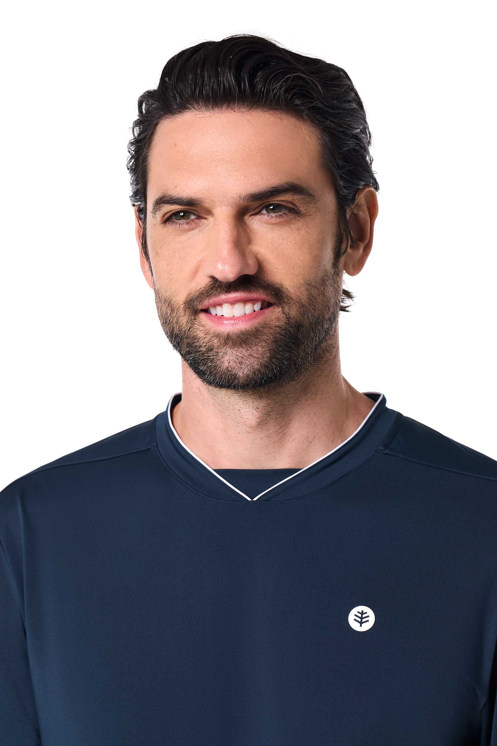Men's Tiebreaker Long Sleeve Tennis T-Shirt | Navy - Image 6