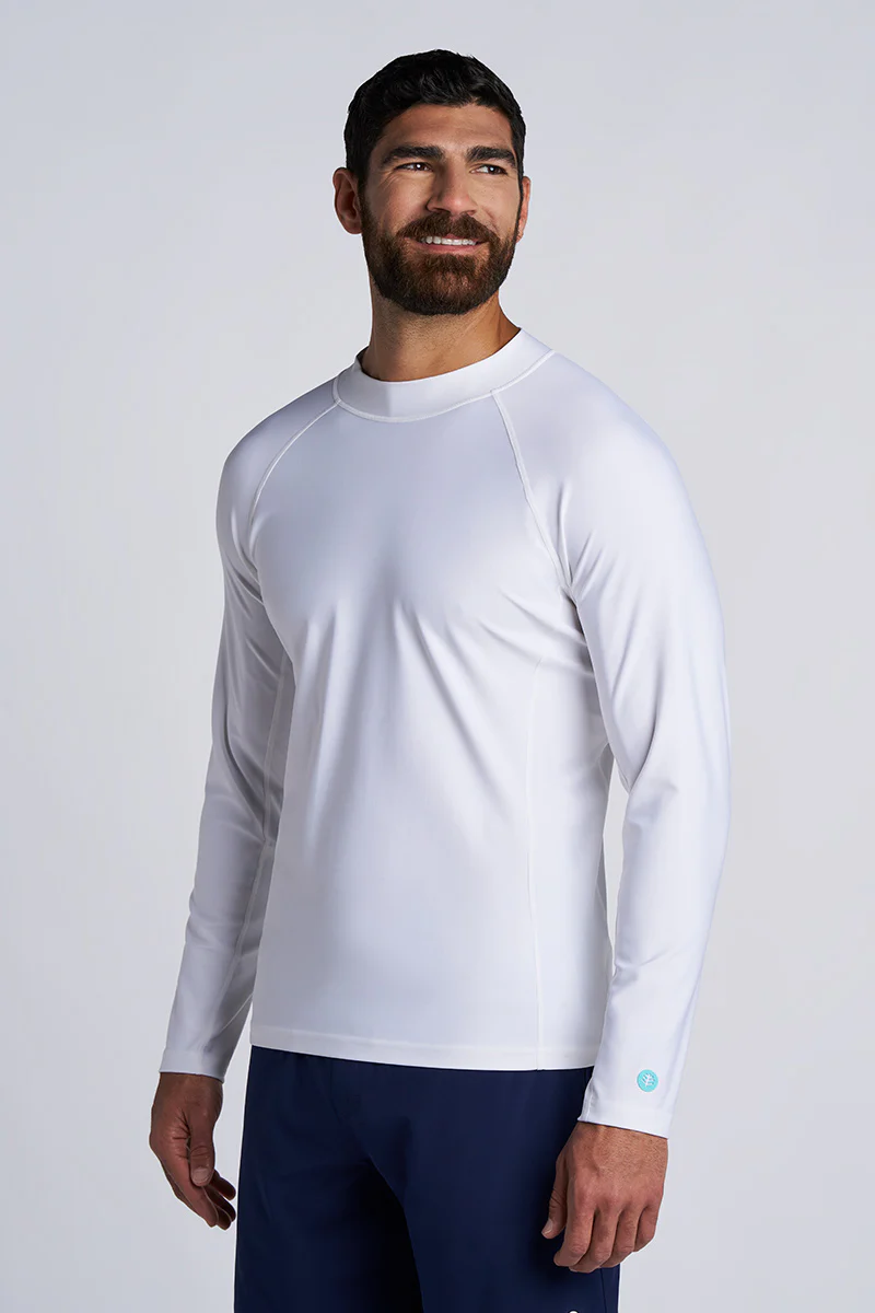 Men's Tulum Long Sleeve Surf Rash Guard | White - Image 2