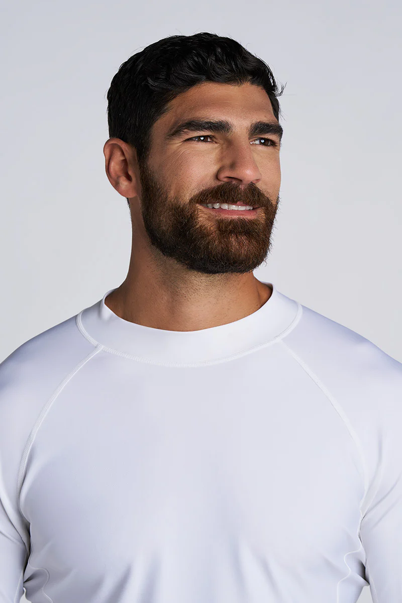 Men's Tulum Long Sleeve Surf Rash Guard | White - Image 4