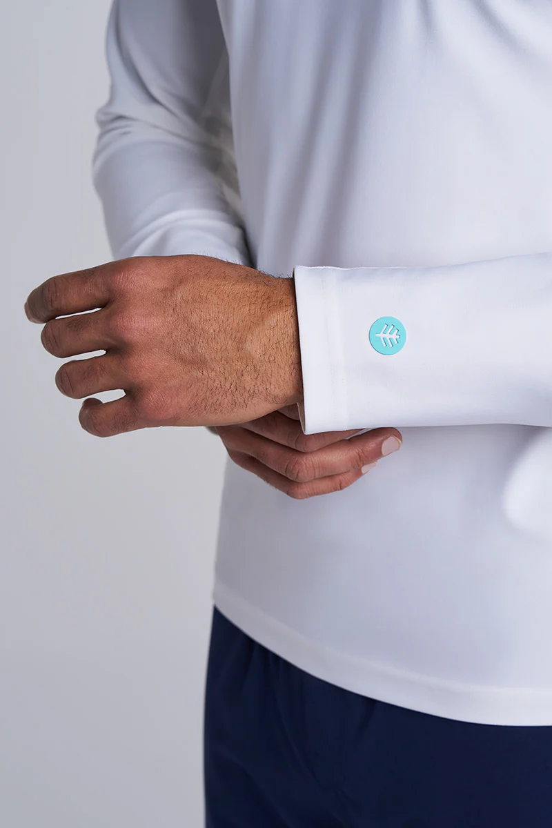 Men's Tulum Long Sleeve Surf Rash Guard | White - Image 5